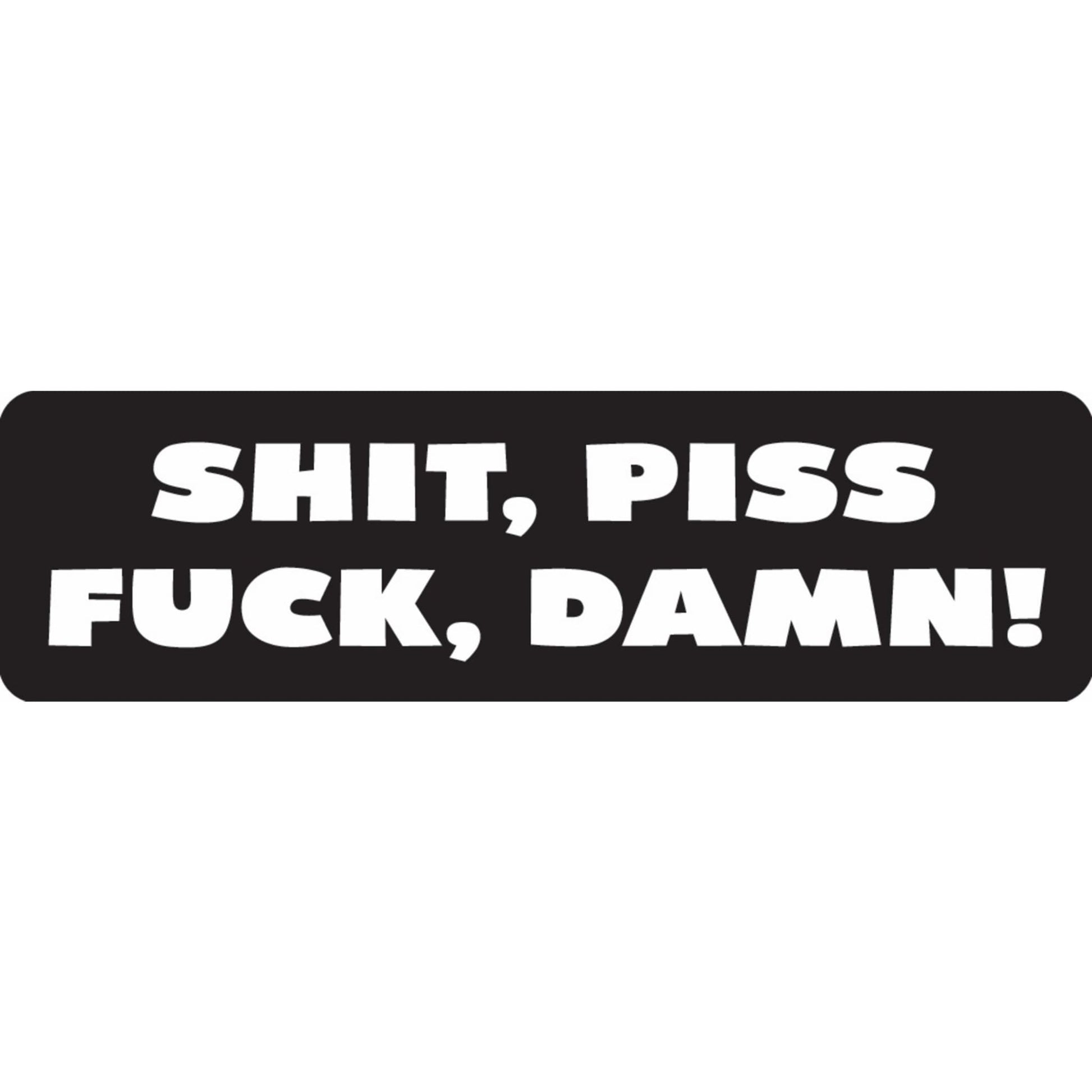 Shit piss fuck damn vinyl motorcycle helmet sticker - bold biker decal