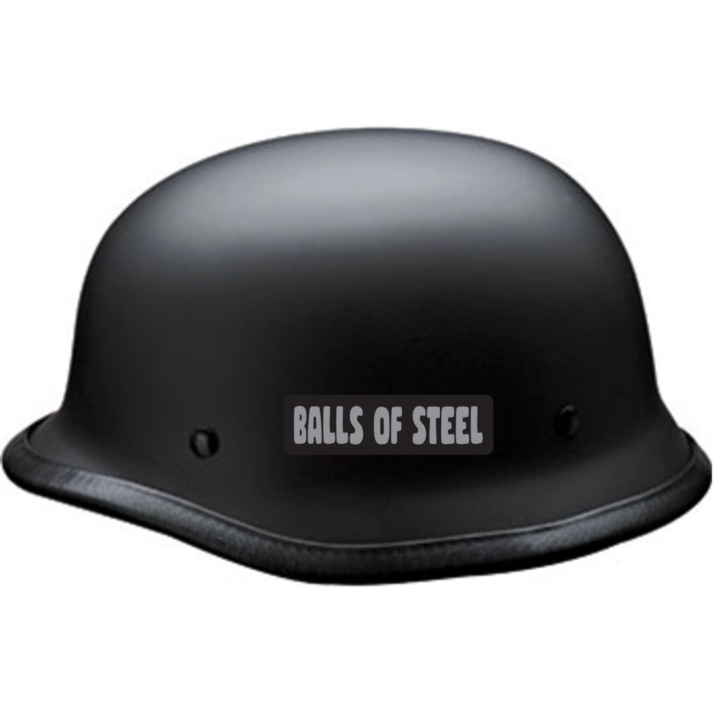 Balls of steel vinyl motorcycle helmet sticker on a helmet - biker decal