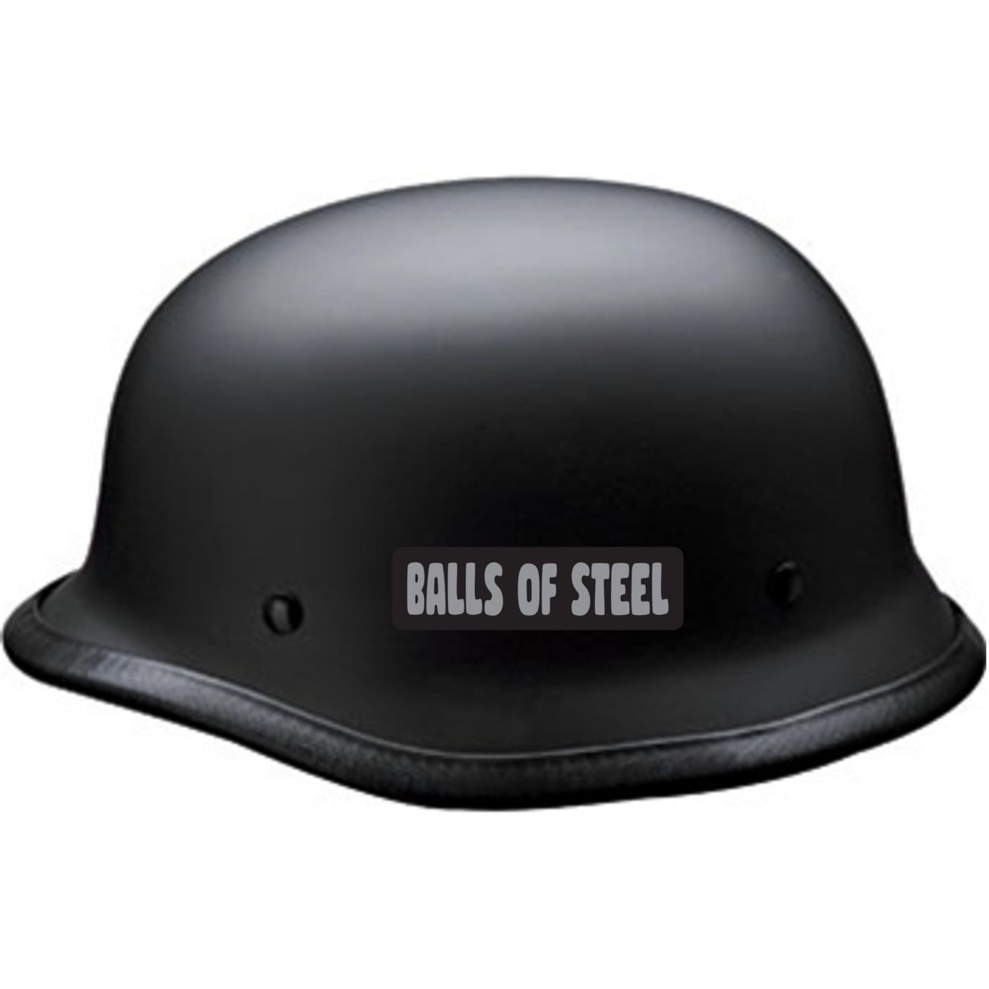 Balls of steel vinyl motorcycle helmet sticker on a helmet - biker decal