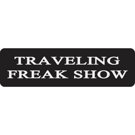 Traveling freak show vinyl motorcycle helmet stickers - funny biker decal