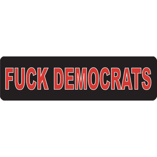 Fuck democrats vinyl motorcycle helmet sticker - political biker decal
