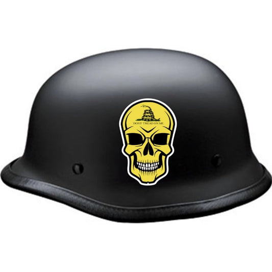 Gadsden flag don't tread on me skull vinyl motorcycle helmet sticker on a helmet - patriotic biker decal