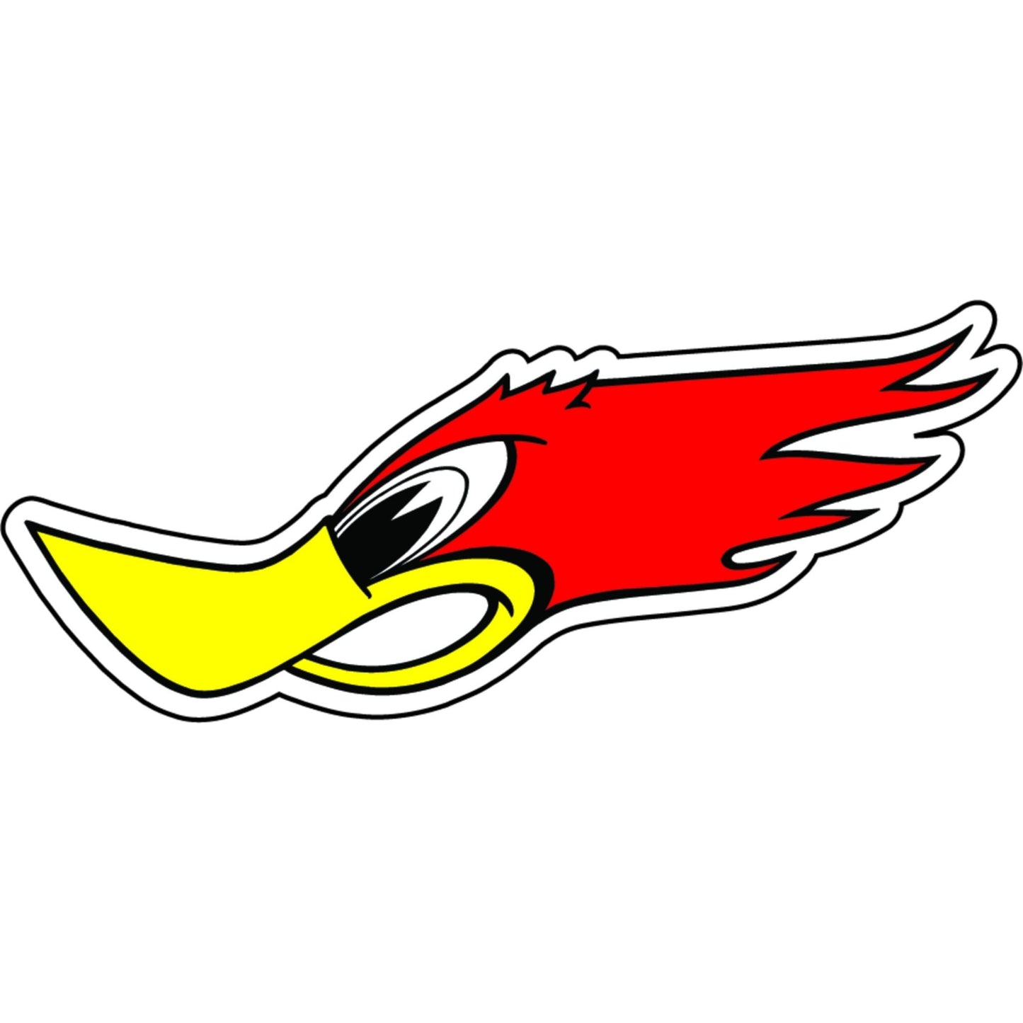 Woodpecker left facing vinyl motorcycle helmet sticker - biker decal