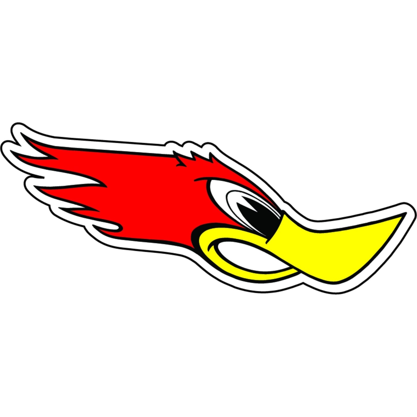 Woodpecker right facing vinyl motorcycle helmet sticker - biker decal