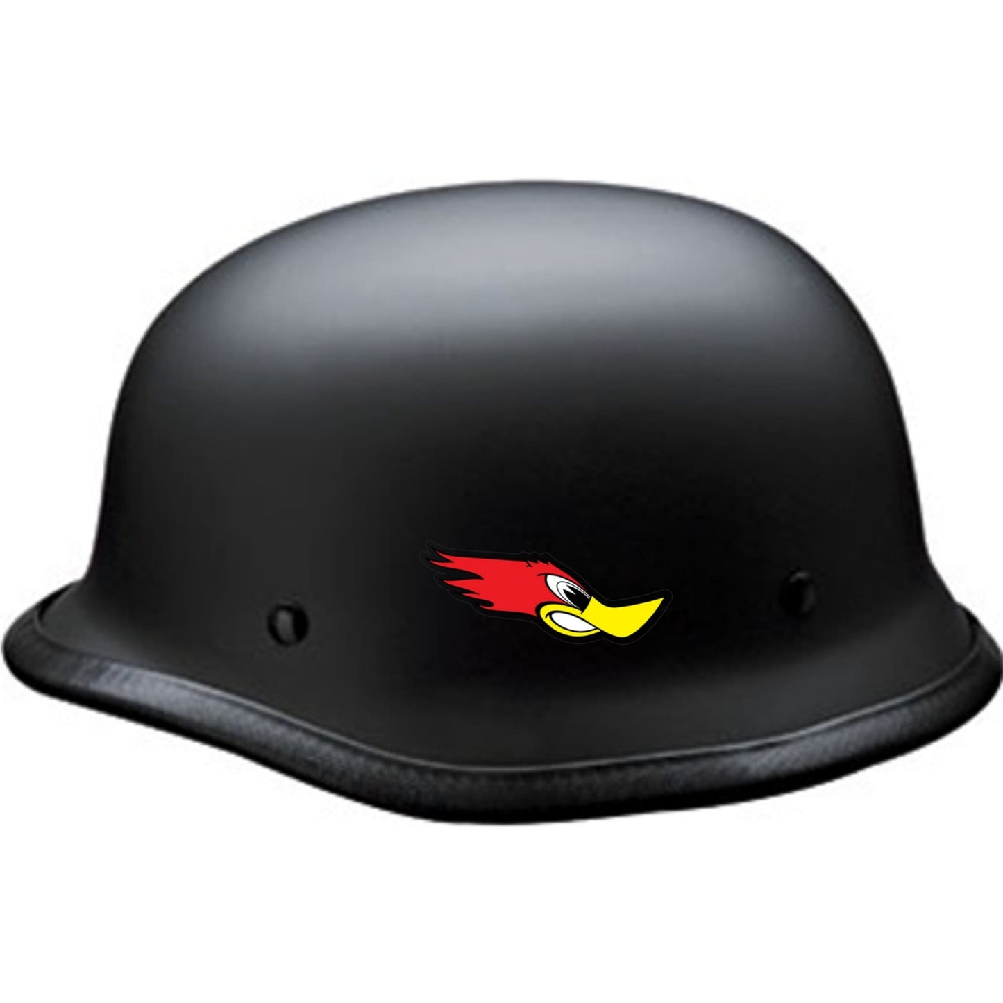 Woodpecker right facing vinyl motorcycle helmet sticker on a helmet - biker decal