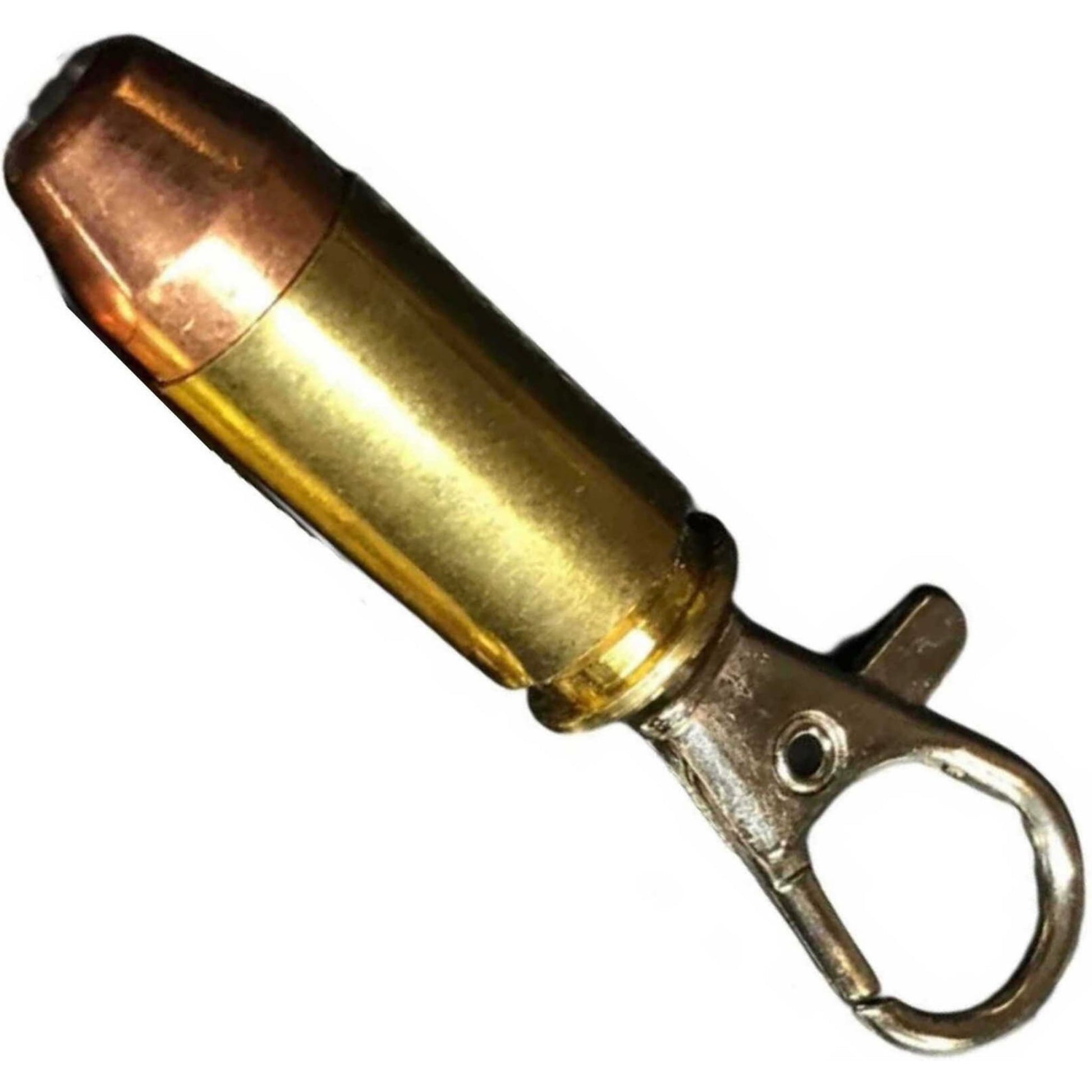 40 caliber bullet zipper pull left angle view