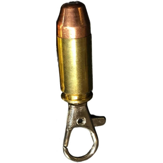 40 caliber bullet zipper pull upside down view