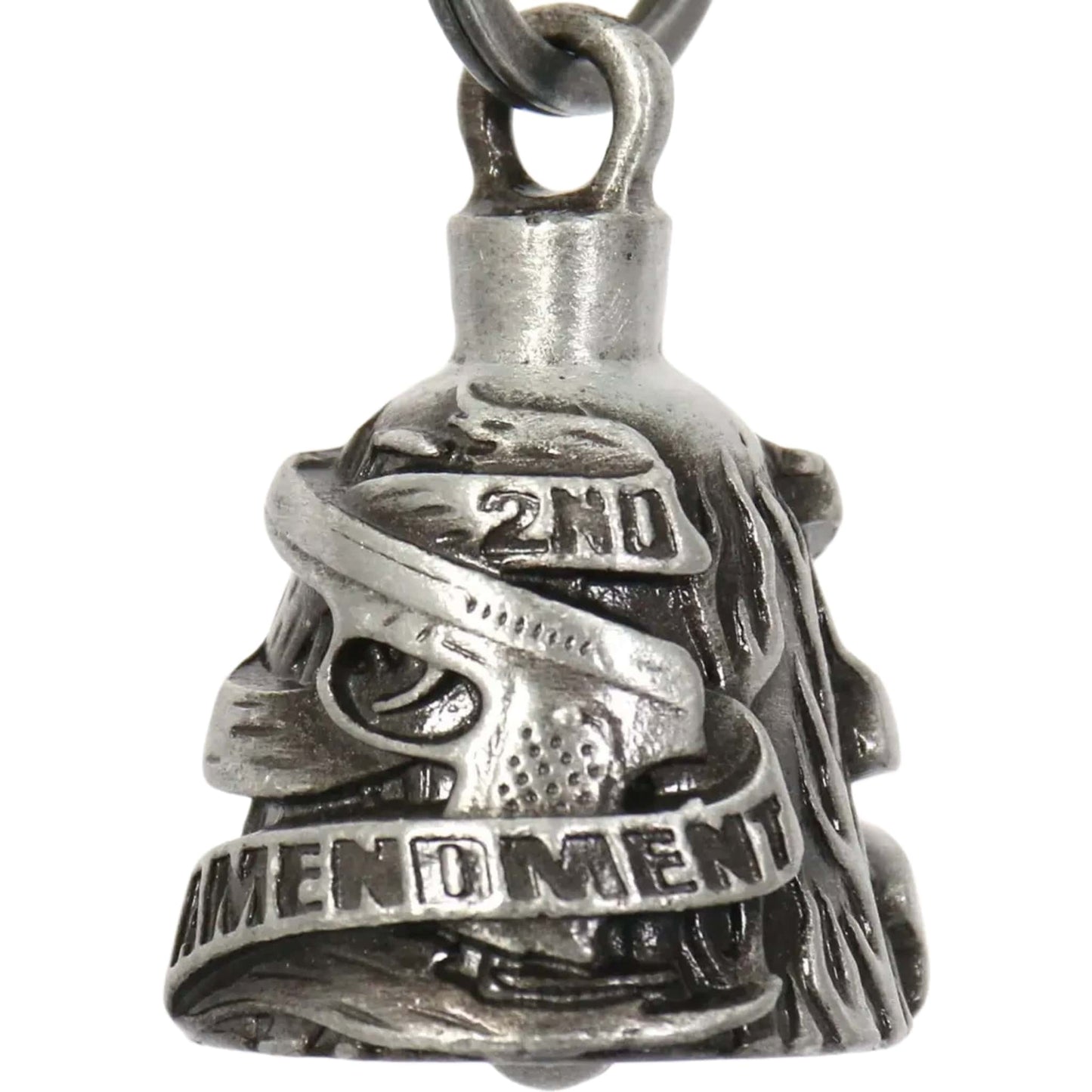 2nd Amendment front side steel motorcycle guardian bell - patriotic biker charm