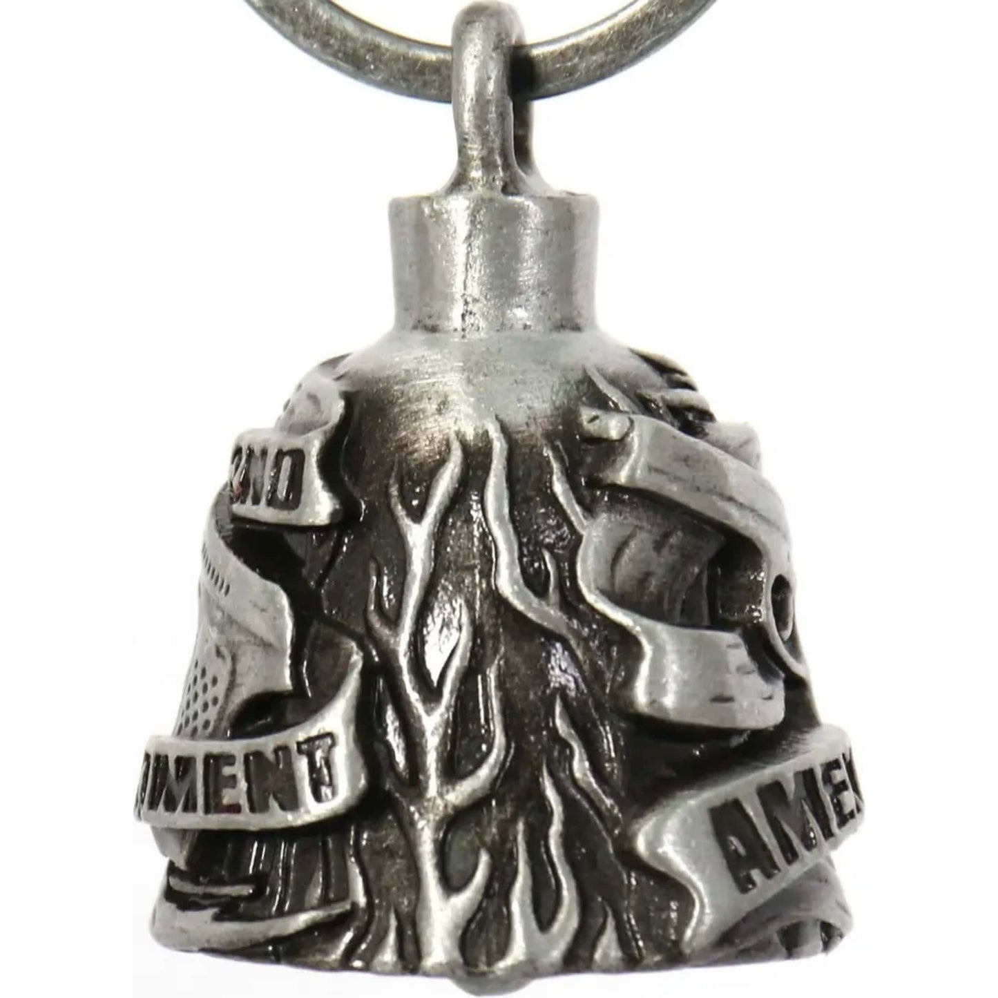2nd Amendment right side steel motorcycle guardian bell - patriotic biker charm