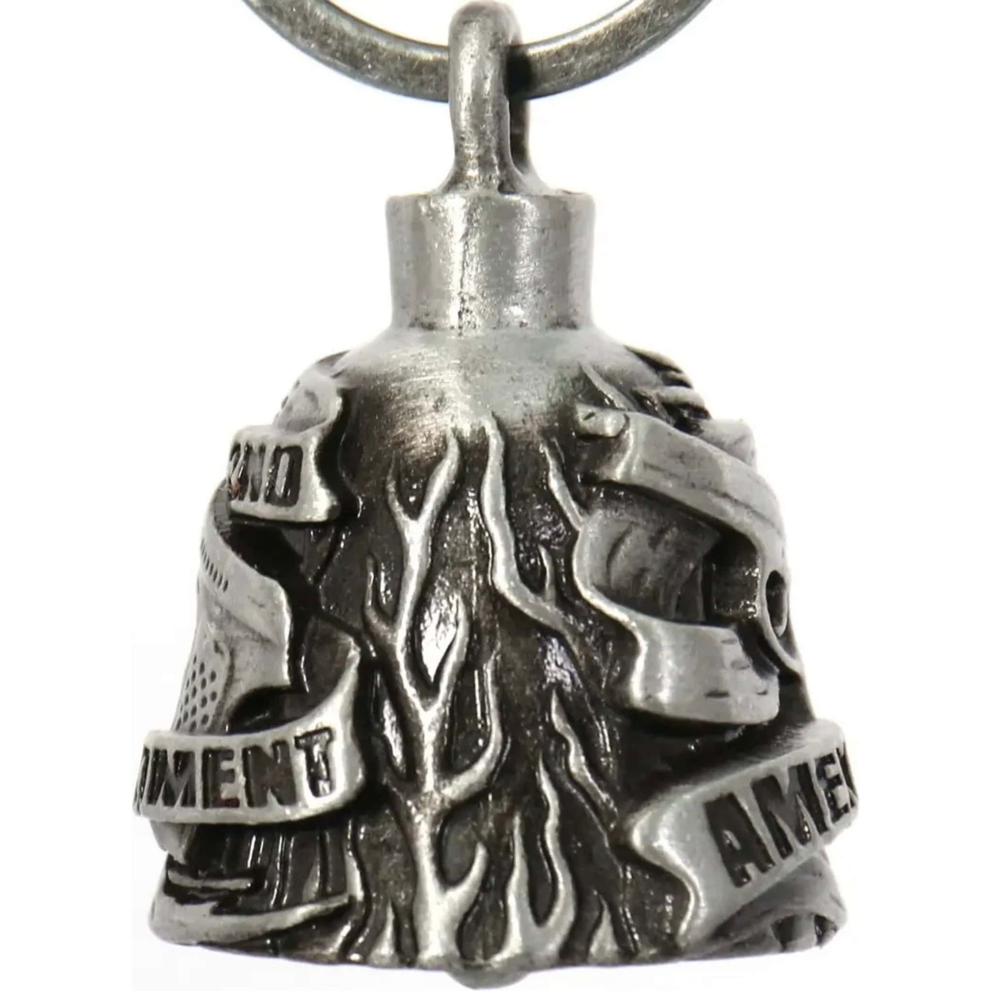 2nd Amendment right side steel motorcycle guardian bell - patriotic biker charm