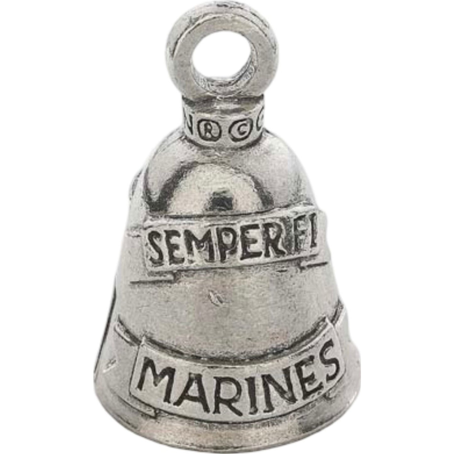 Marines pewter motorcycle guardian bell - USMC military biker charm