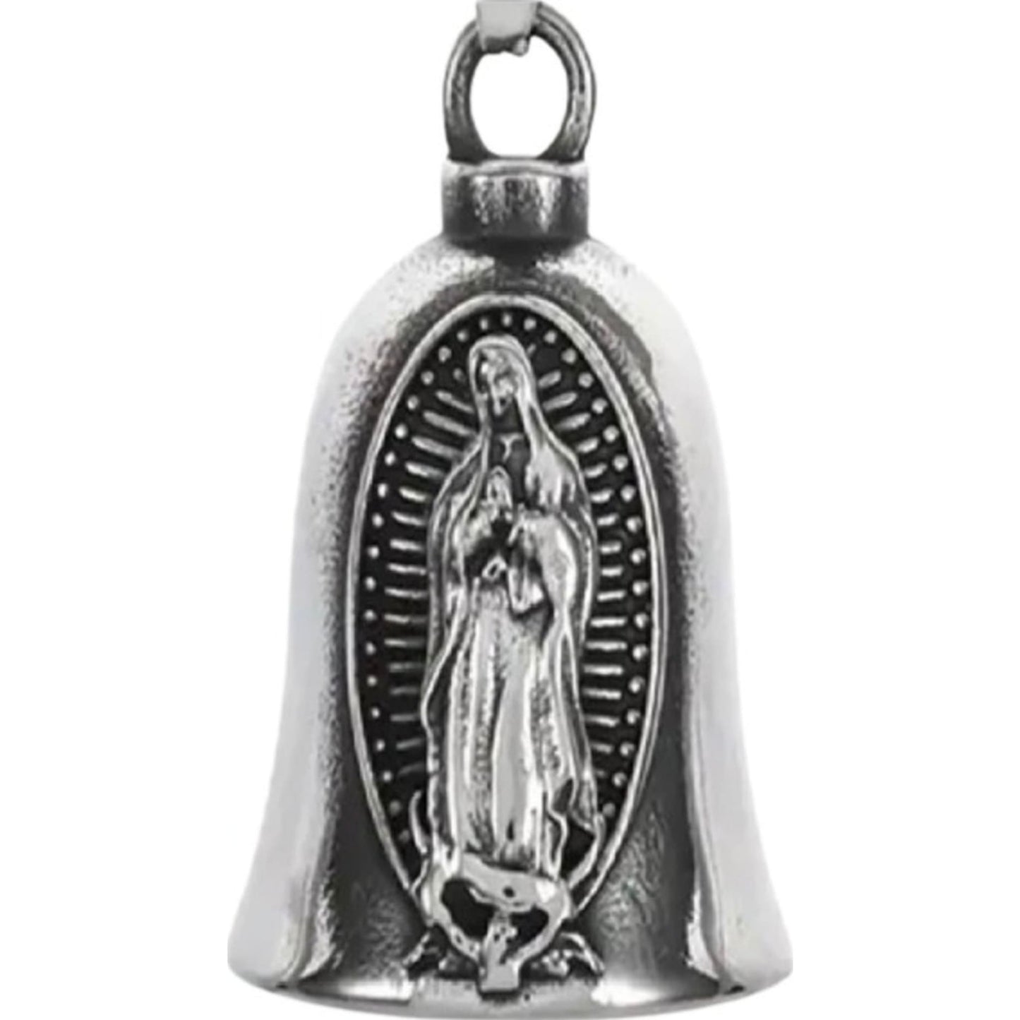 Virgin Mary steel motorcycle guardian bell - religious protection charm