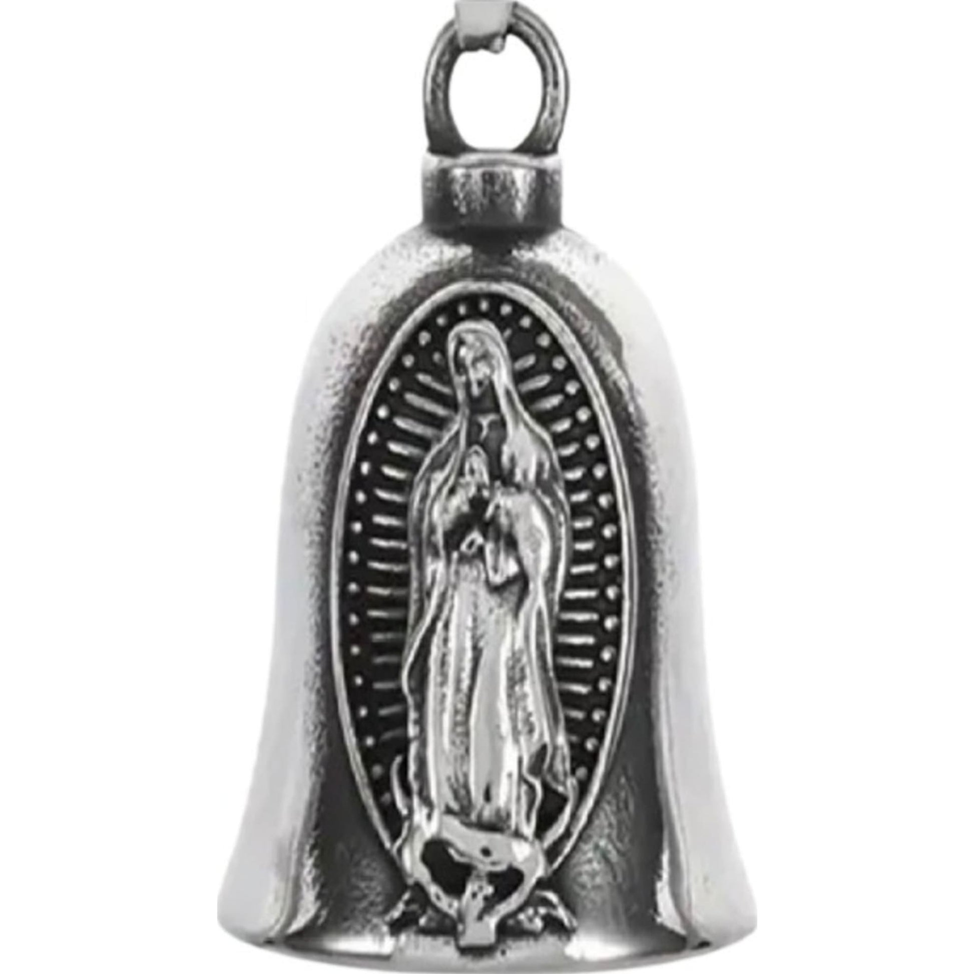 Virgin Mary steel motorcycle guardian bell - religious protection charm