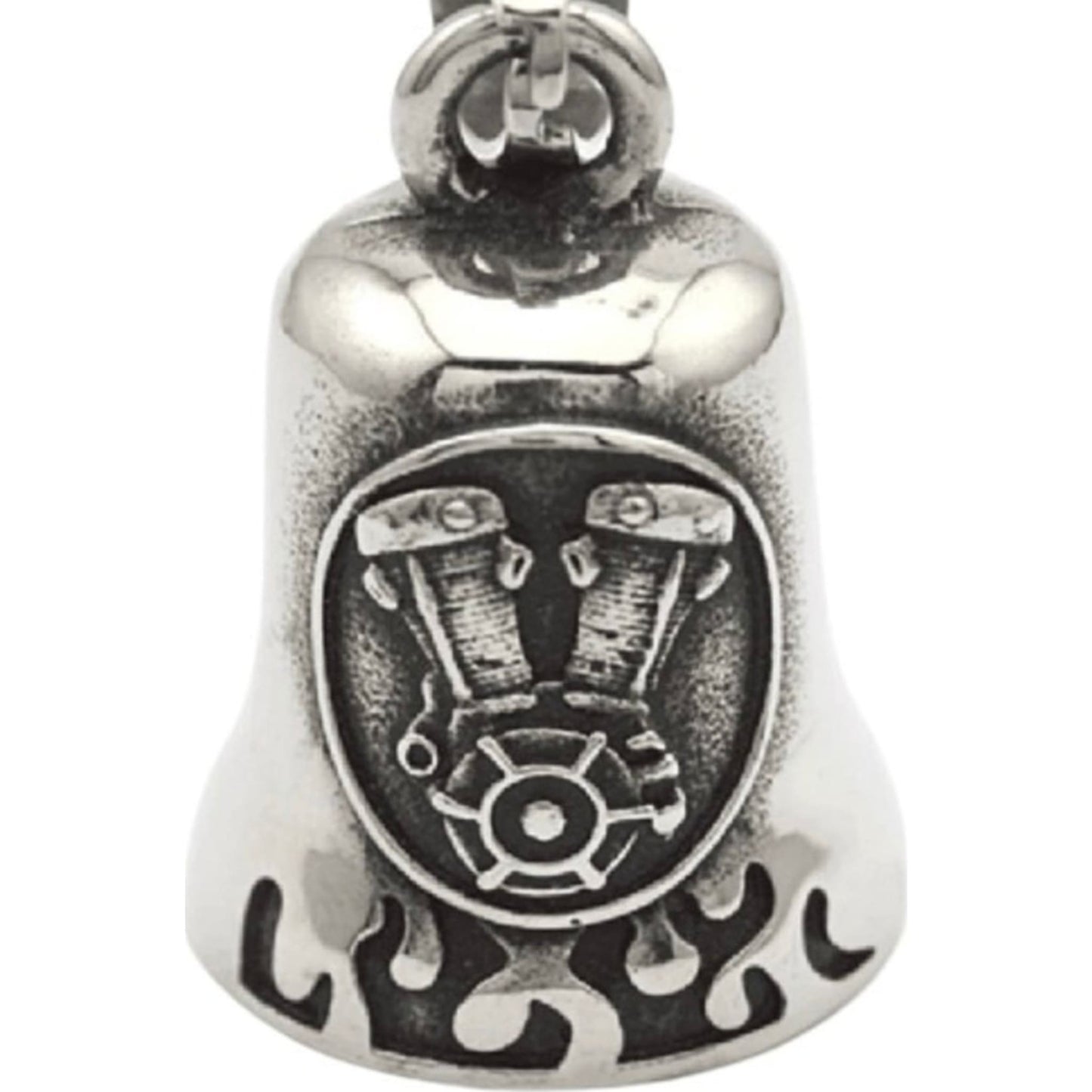 V-twin engine steel motorcycle guardian bell - motor biker charm