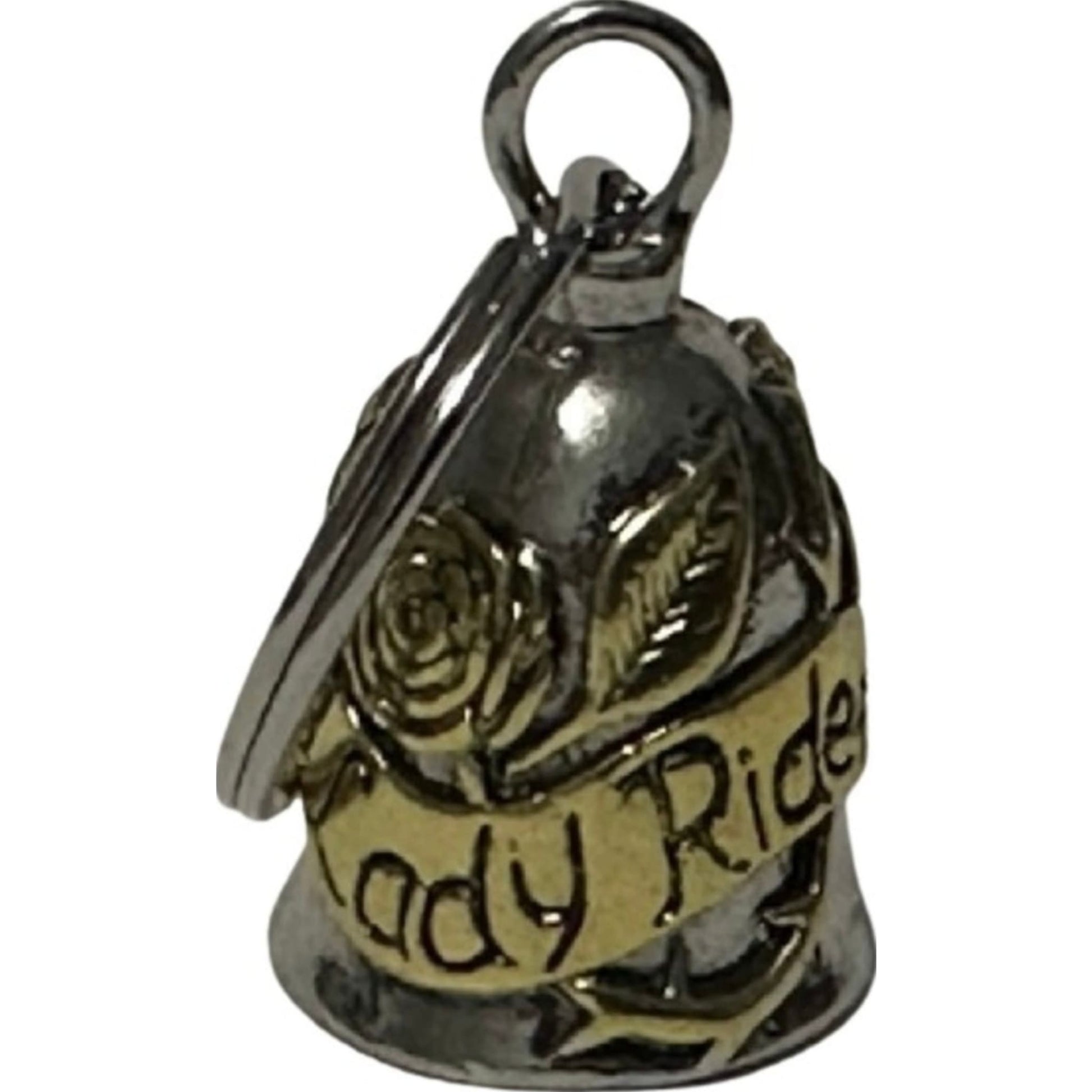 Lady rider steel motorcycle guardian bell - women biker protection charm