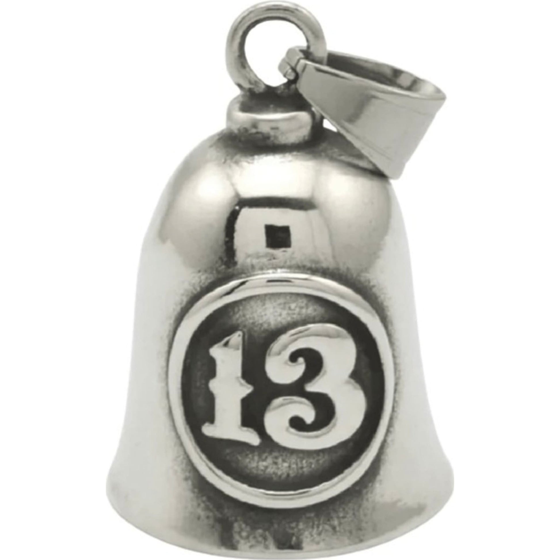 Lucky 13 steel motorcycle guardian bell - lucky number biker charm