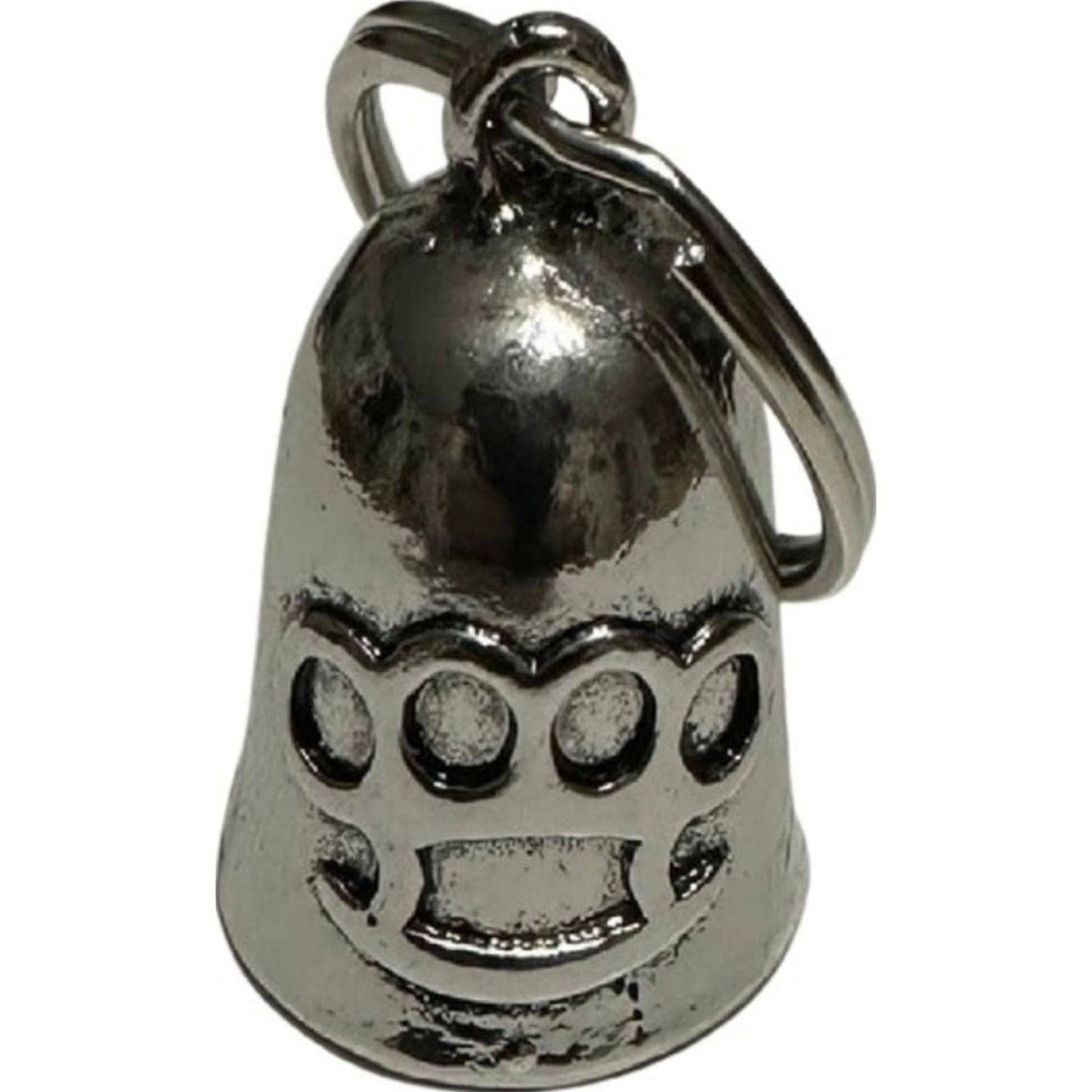 Brass knuckles steel motorcycle guardian bell - tough biker charm