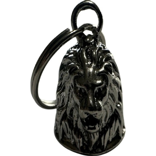 Lion head steel motorcycle guardian bell - lion strength biker charm