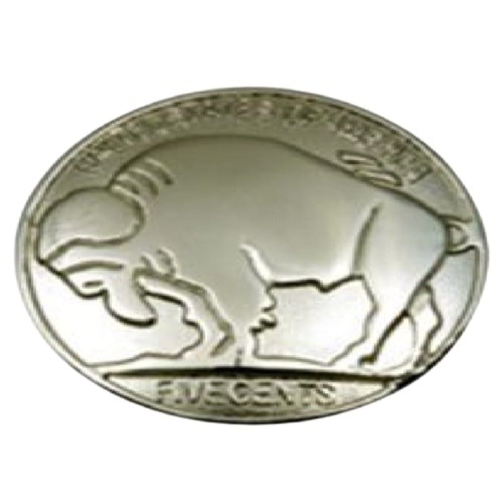 Buffalo nickel biker pin medium - motorcycle vest accessory