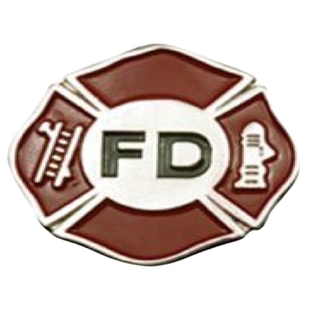 Fire department biker pin medium - motorcycle vest accessory