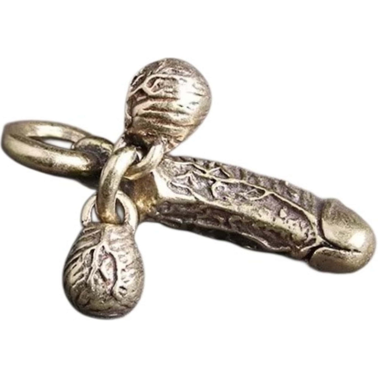 Cock and balls keychain below view - bold biker accessory