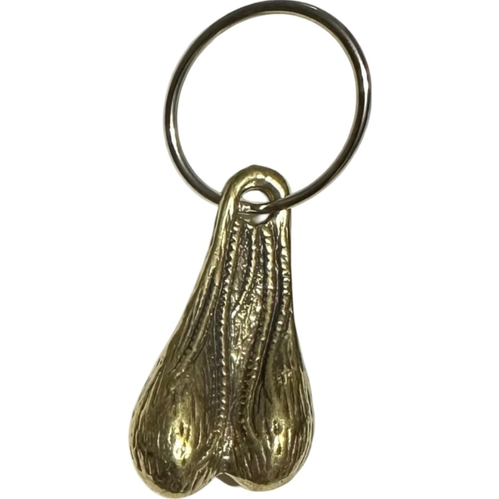 Brass balls motorcycle keychain - biker accessory