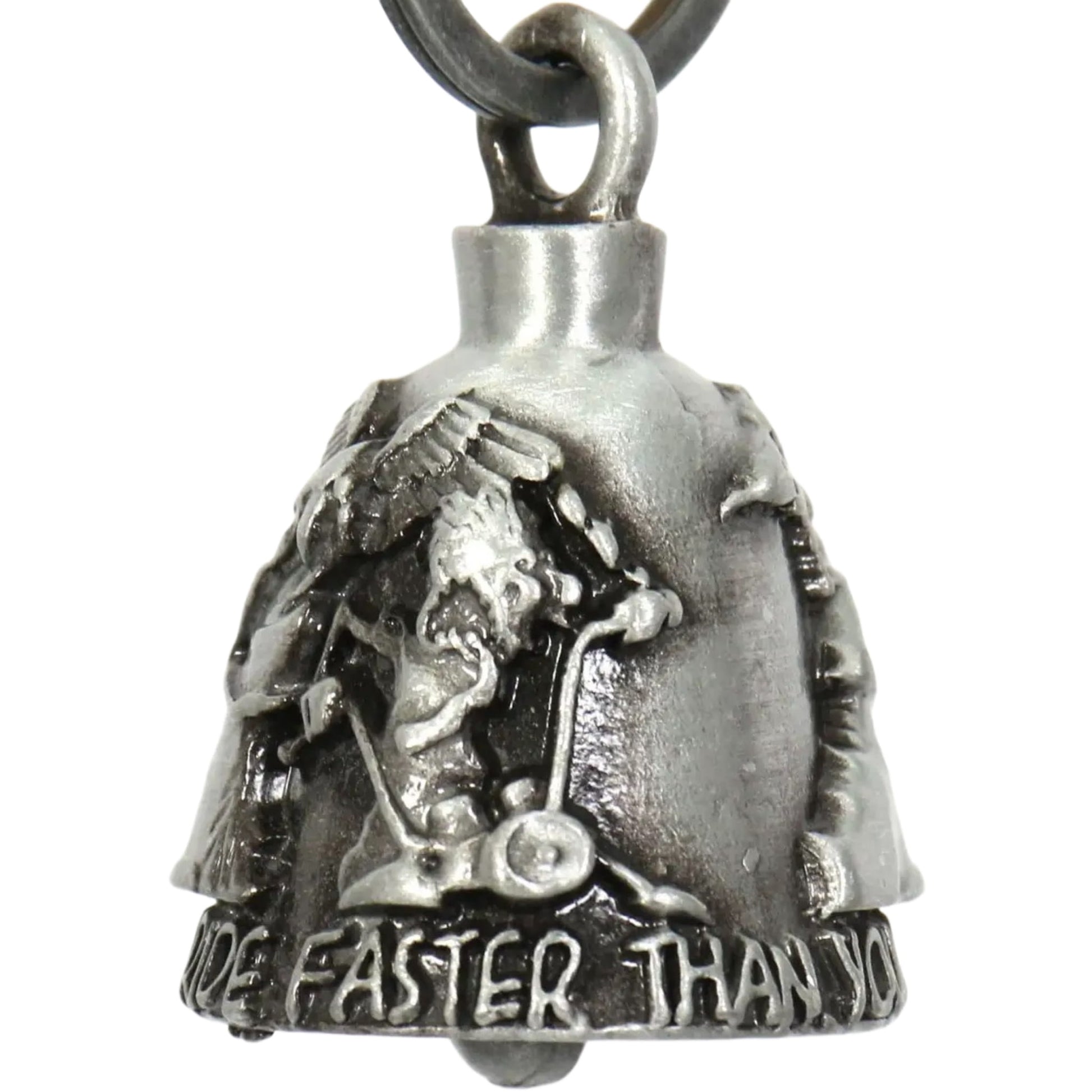 never ride faster than your angel can fly motorcycle bell left front angle view