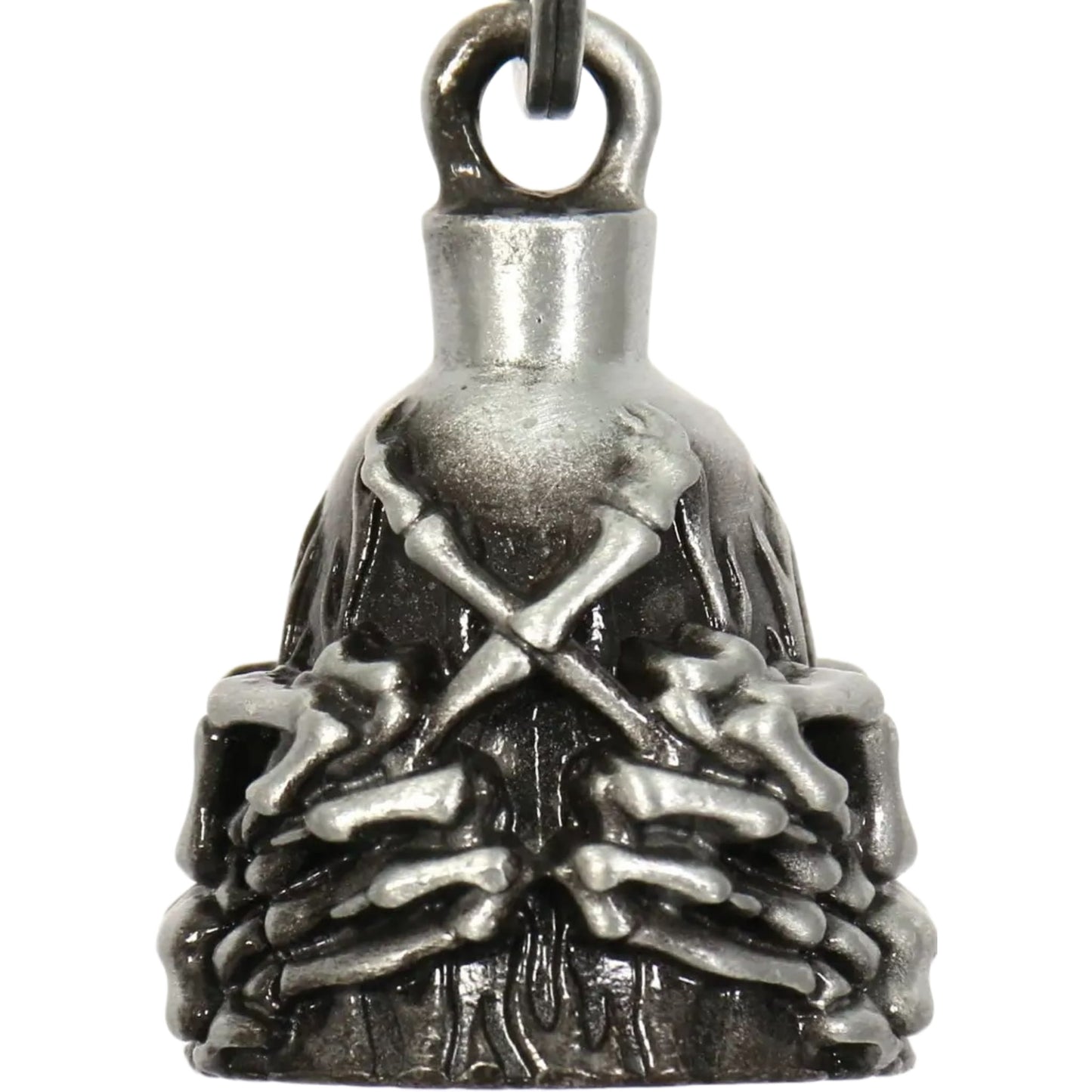 double skeleton middle fingers motorcycle bell front view
