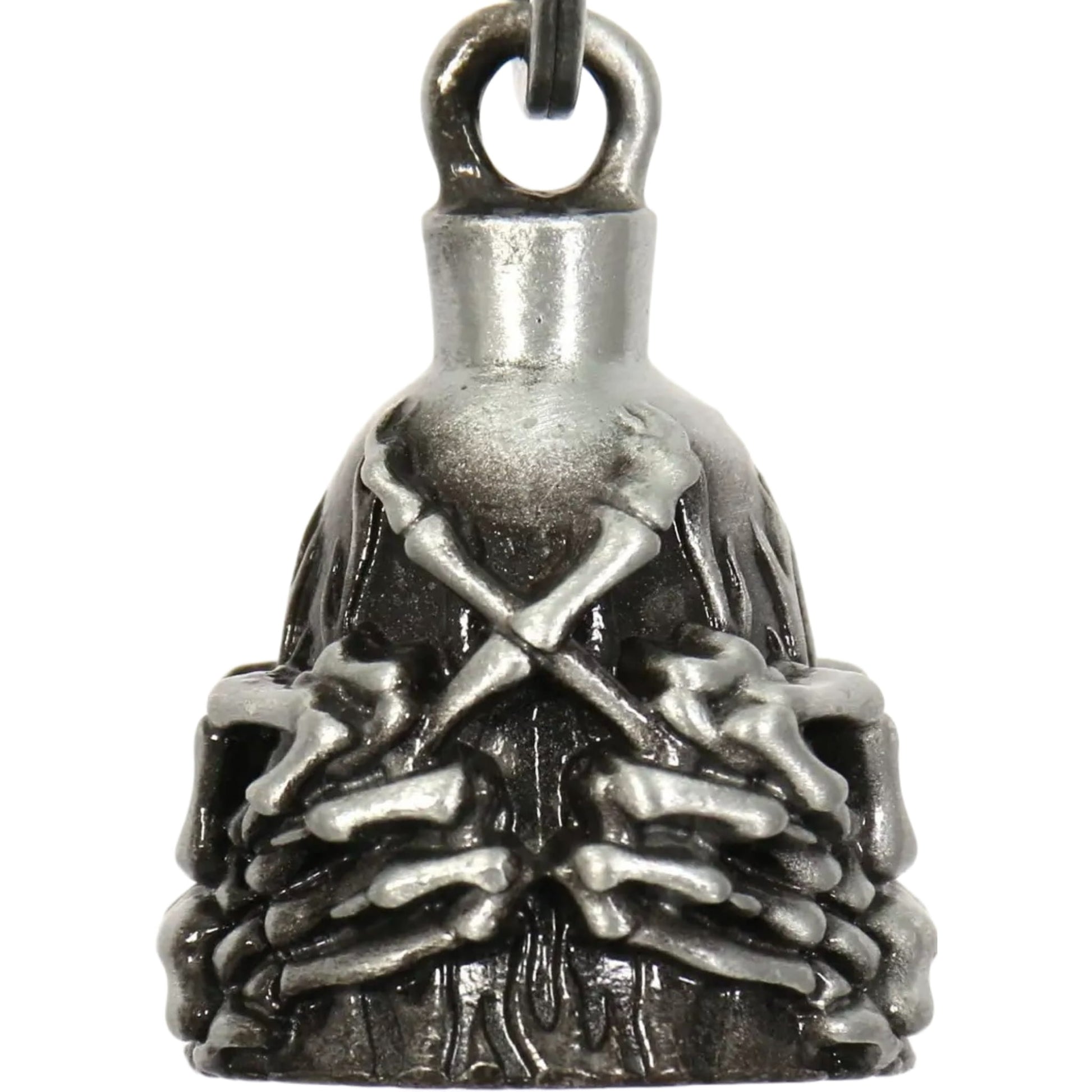 double skeleton middle fingers motorcycle bell front view