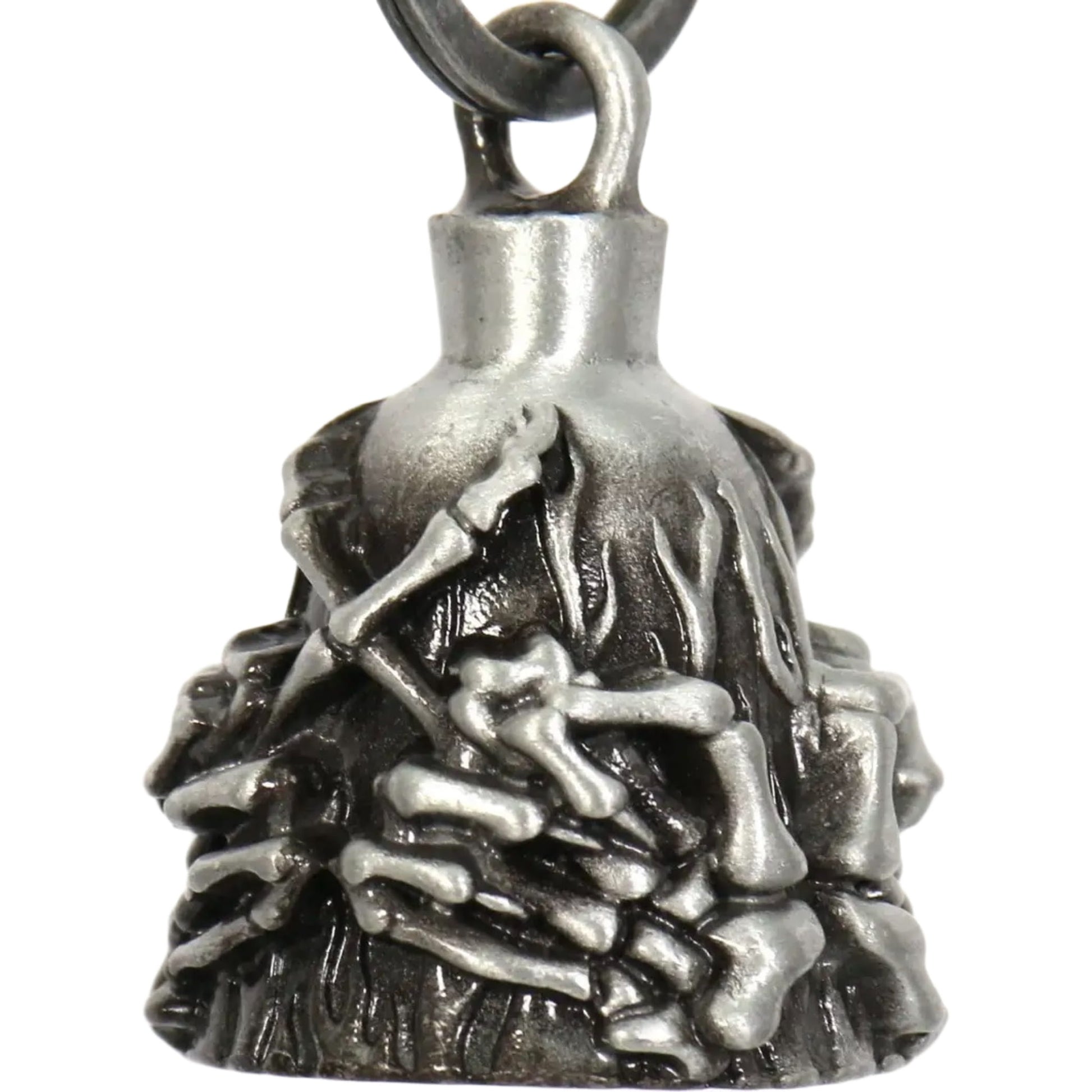 double skeleton middle fingers motorcycle bell front left angle view