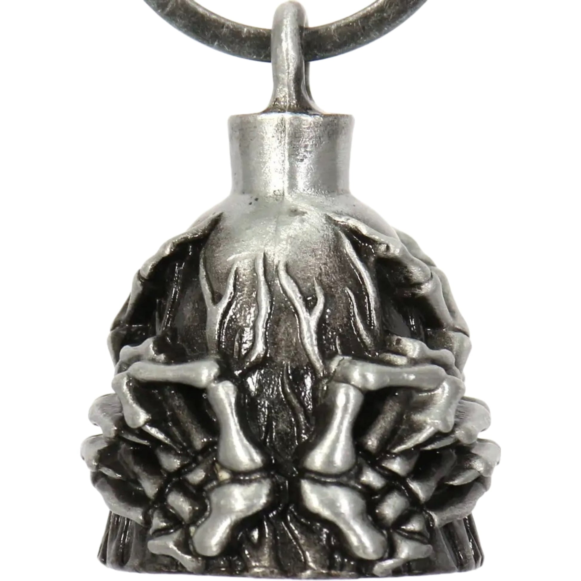 double skeleton middle fingers motorcycle bell front right angle view