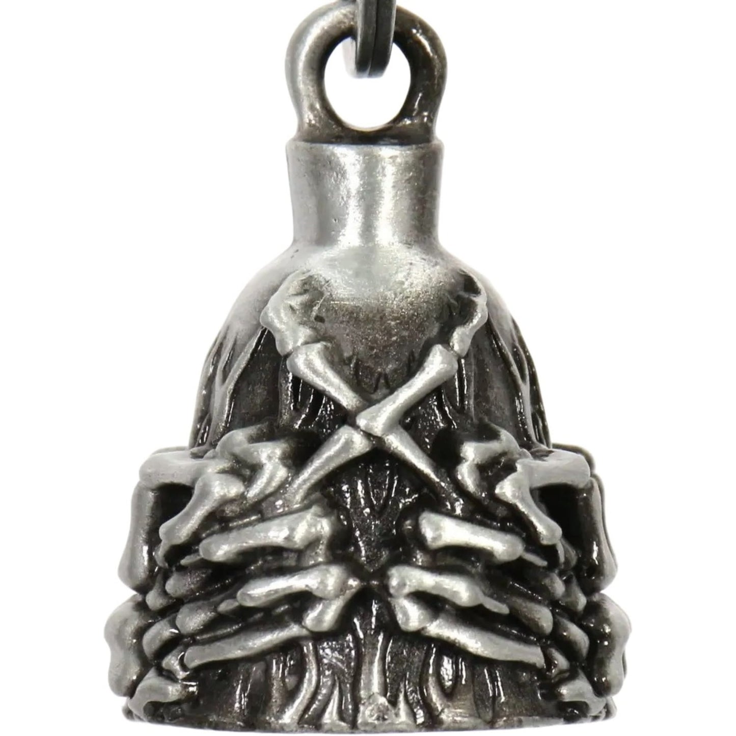 double skeleton middle fingers motorcycle bell front right view