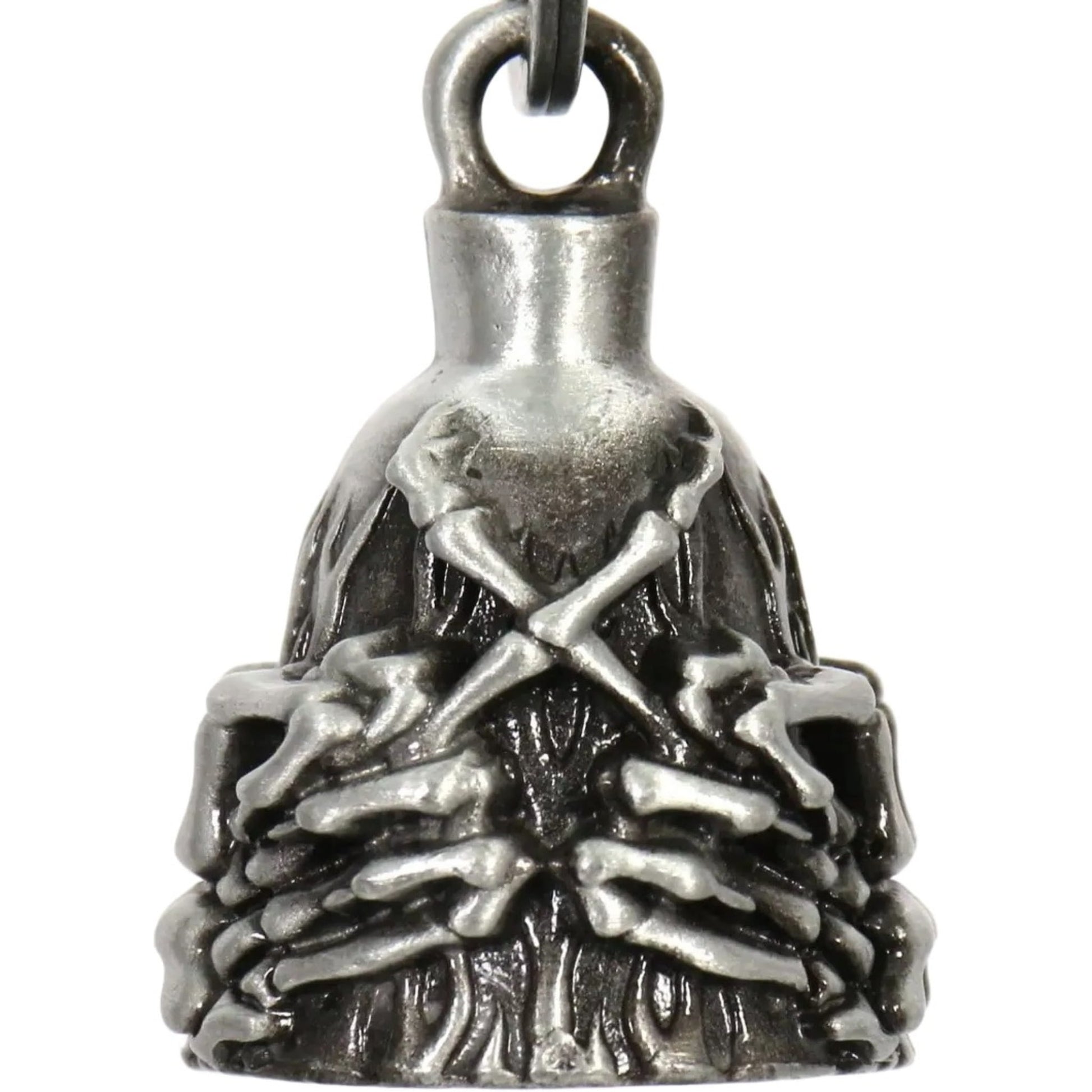 double skeleton middle fingers motorcycle bell front right view