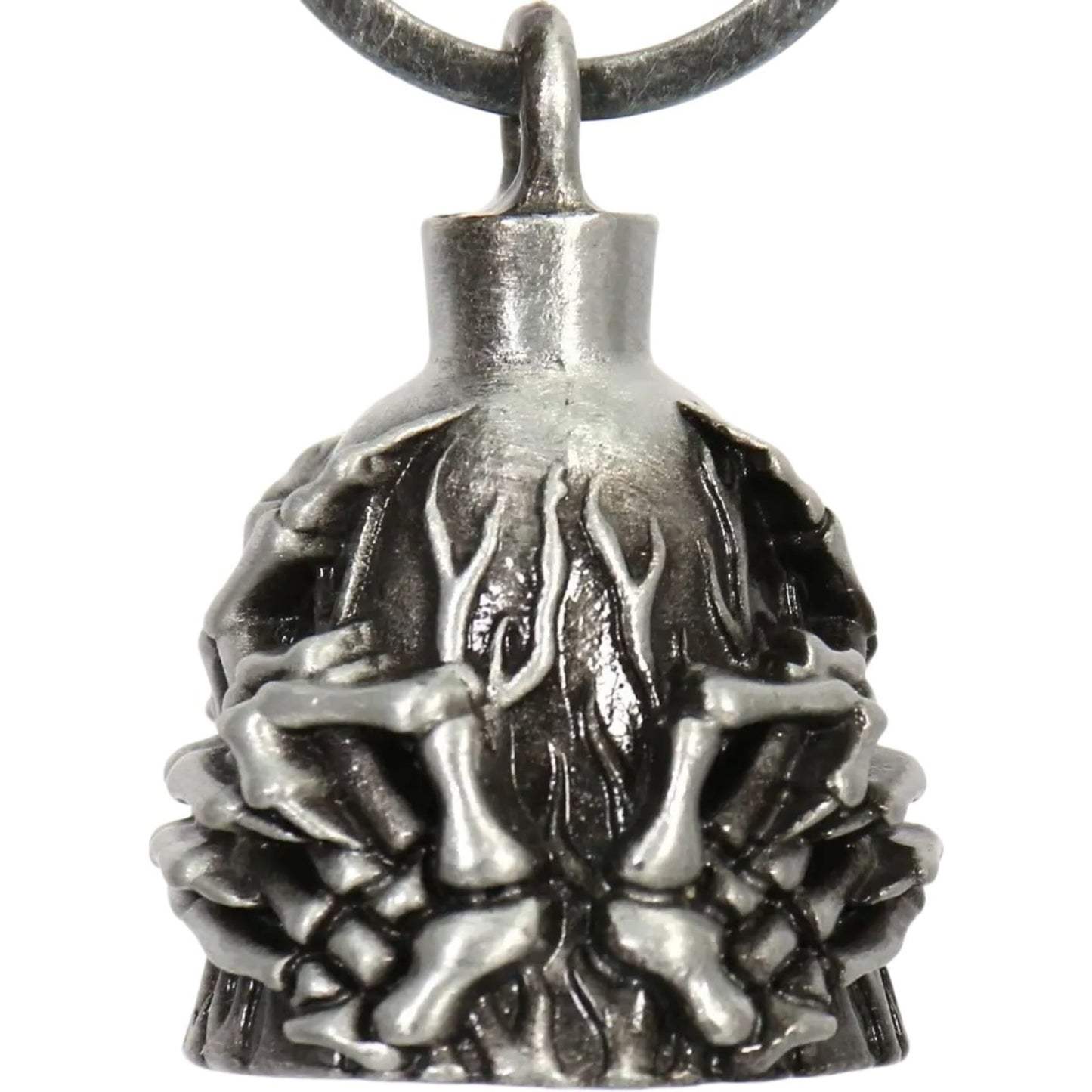 double skeleton middle fingers motorcycle bell front left view