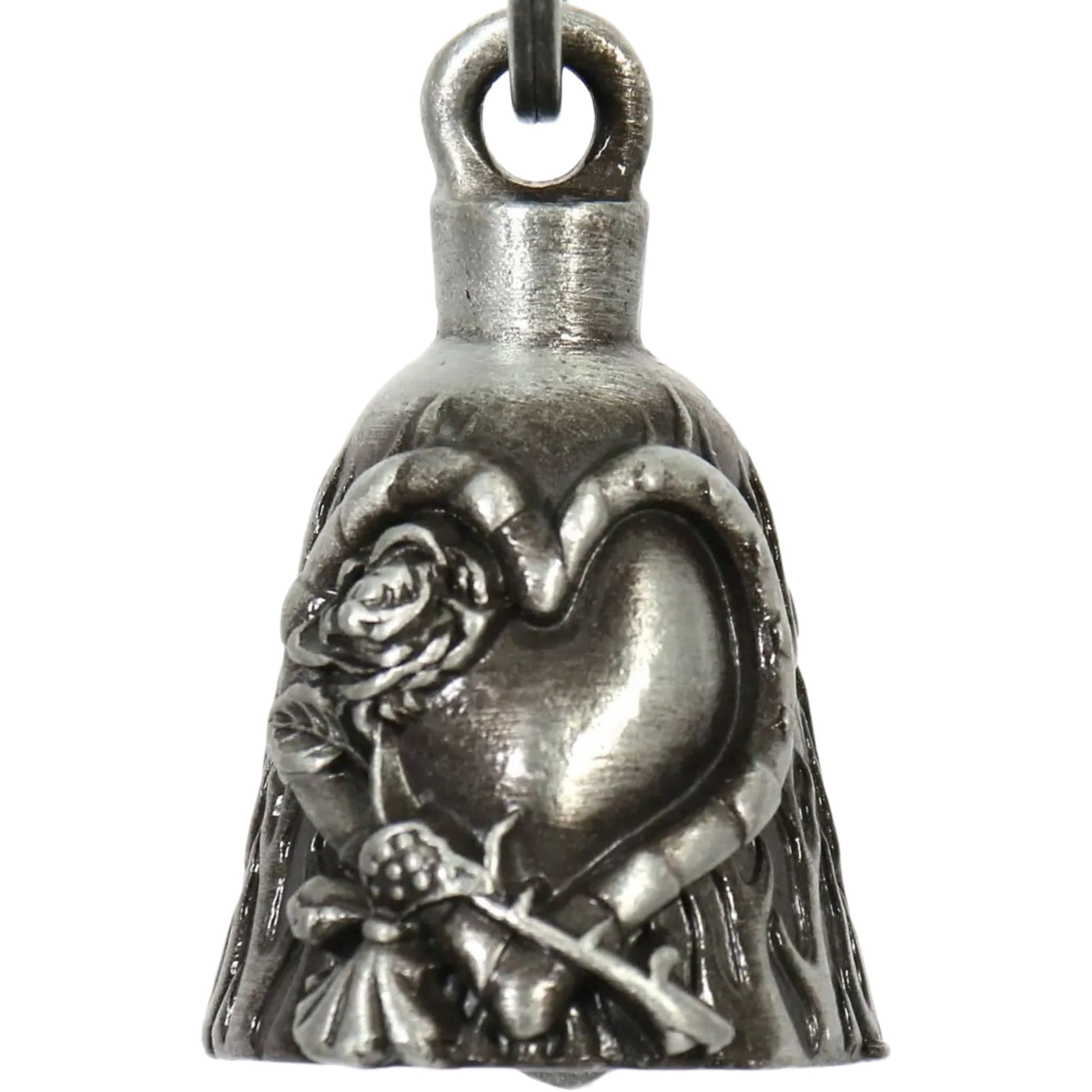 rose and heart motorcycle bell front right view
