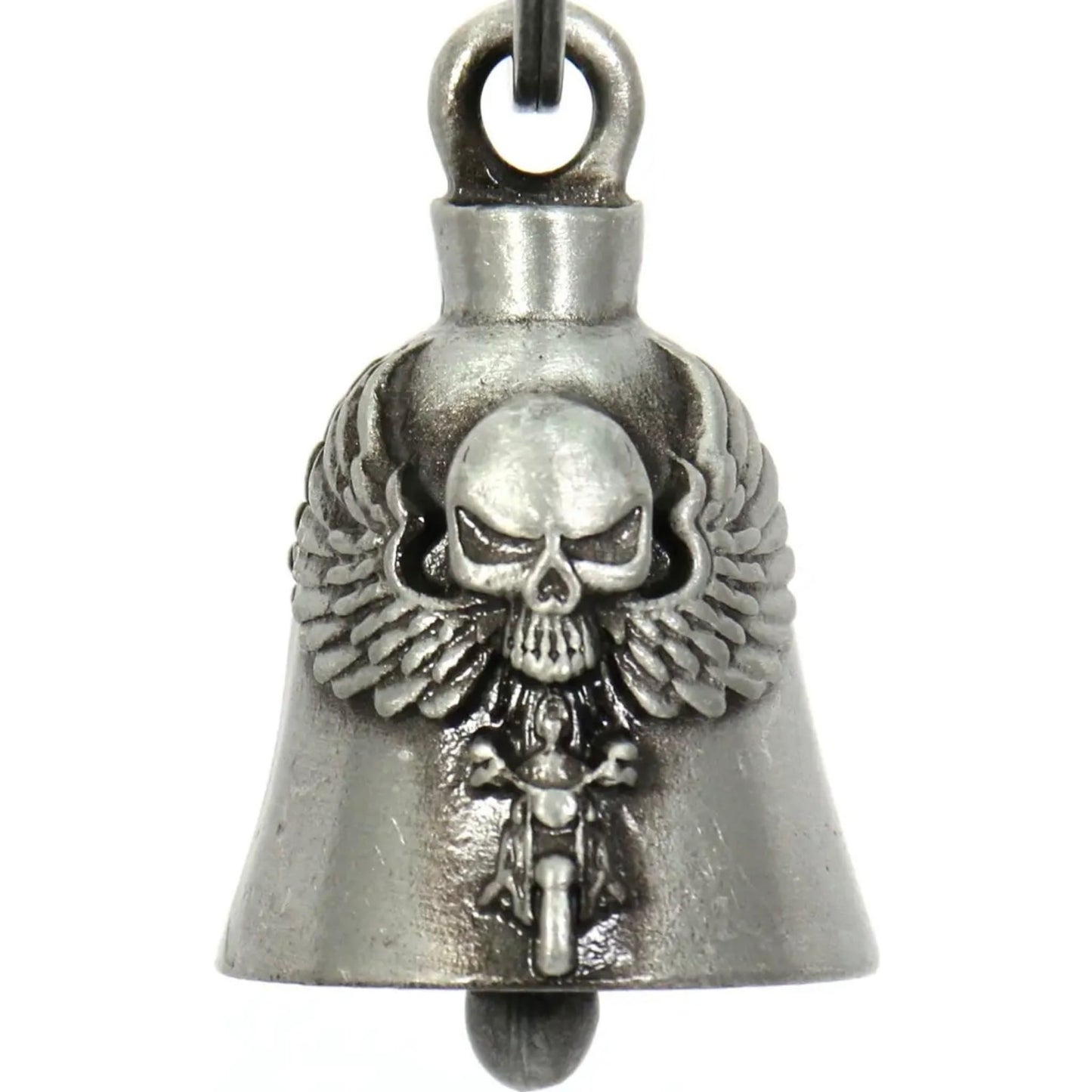 winged skull rider motorcycle bell front view