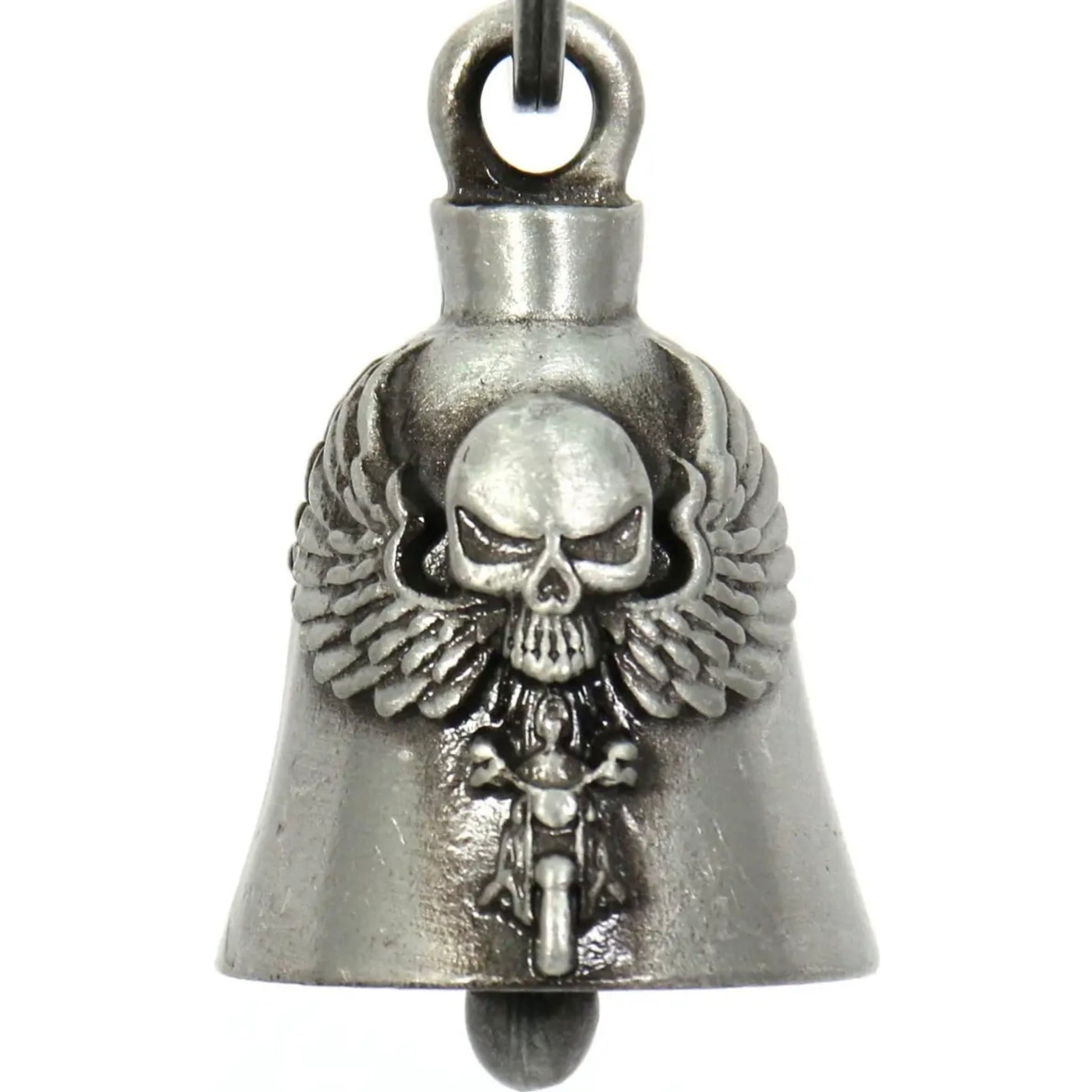winged skull rider motorcycle bell front view