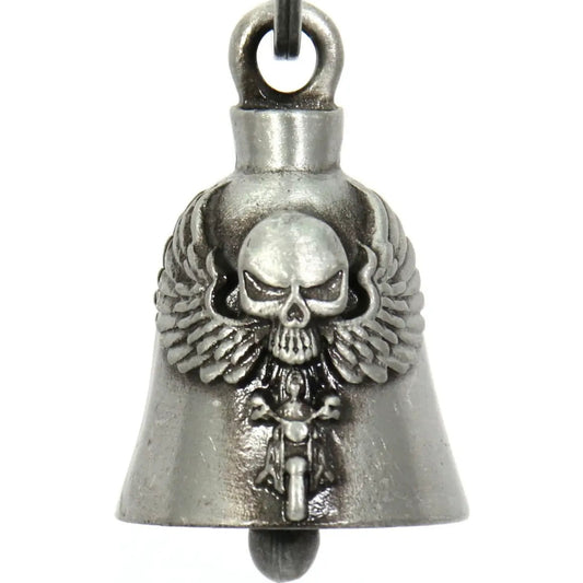 winged skull rider motorcycle bell front view