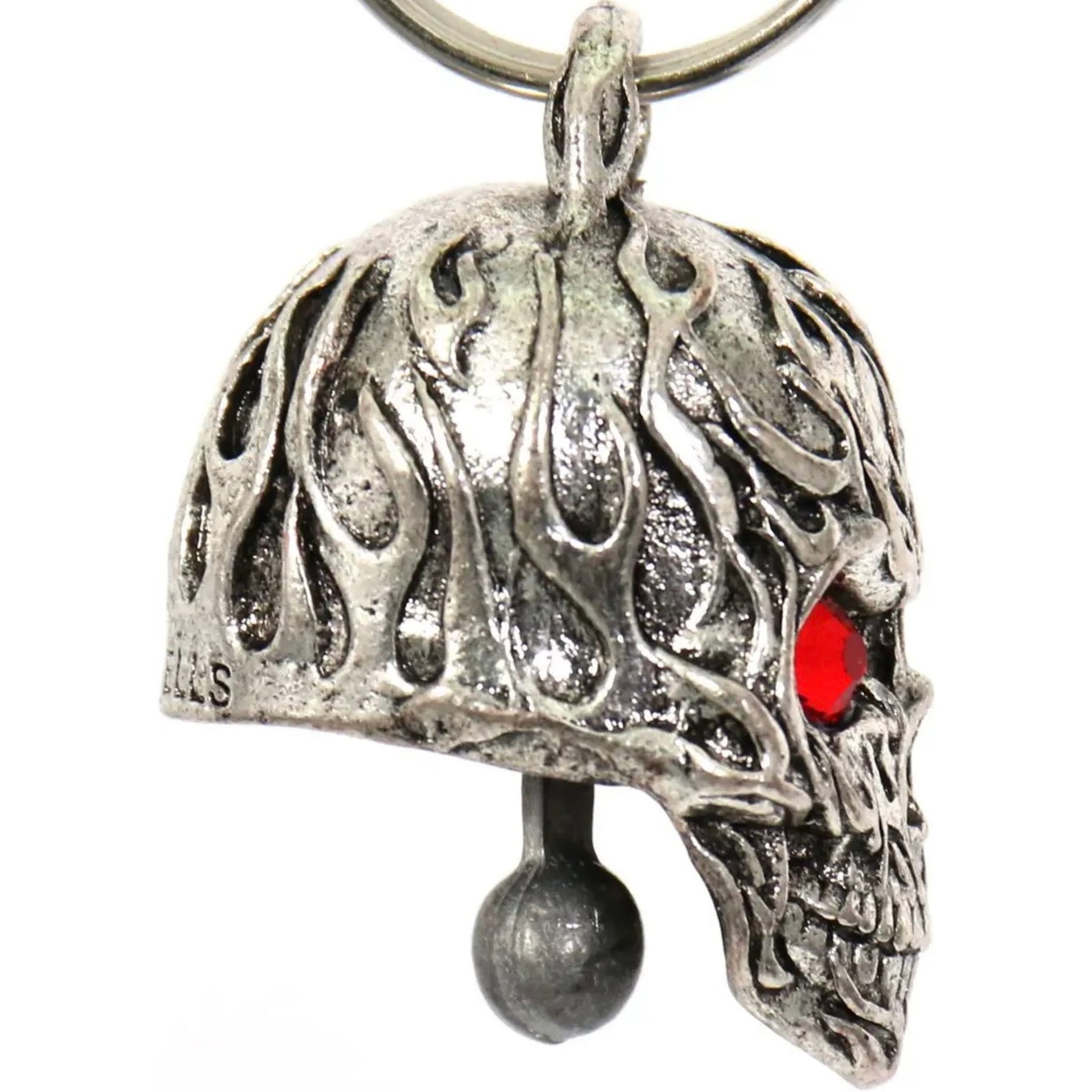 flame skull with red eyes motorcycle bell right view