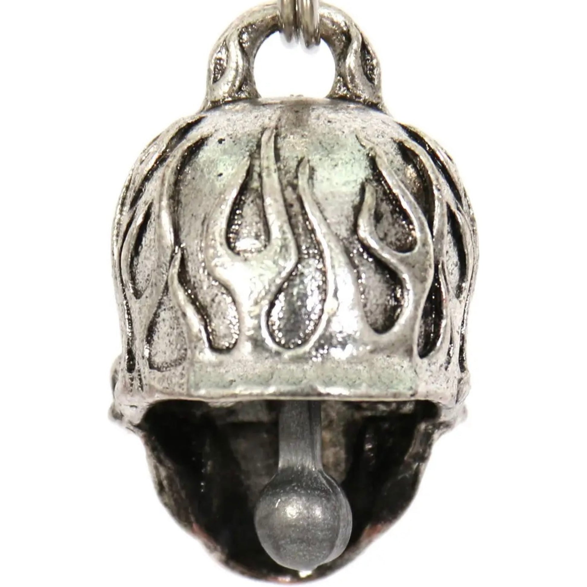 flame skull with red eyes motorcycle bell rear view
