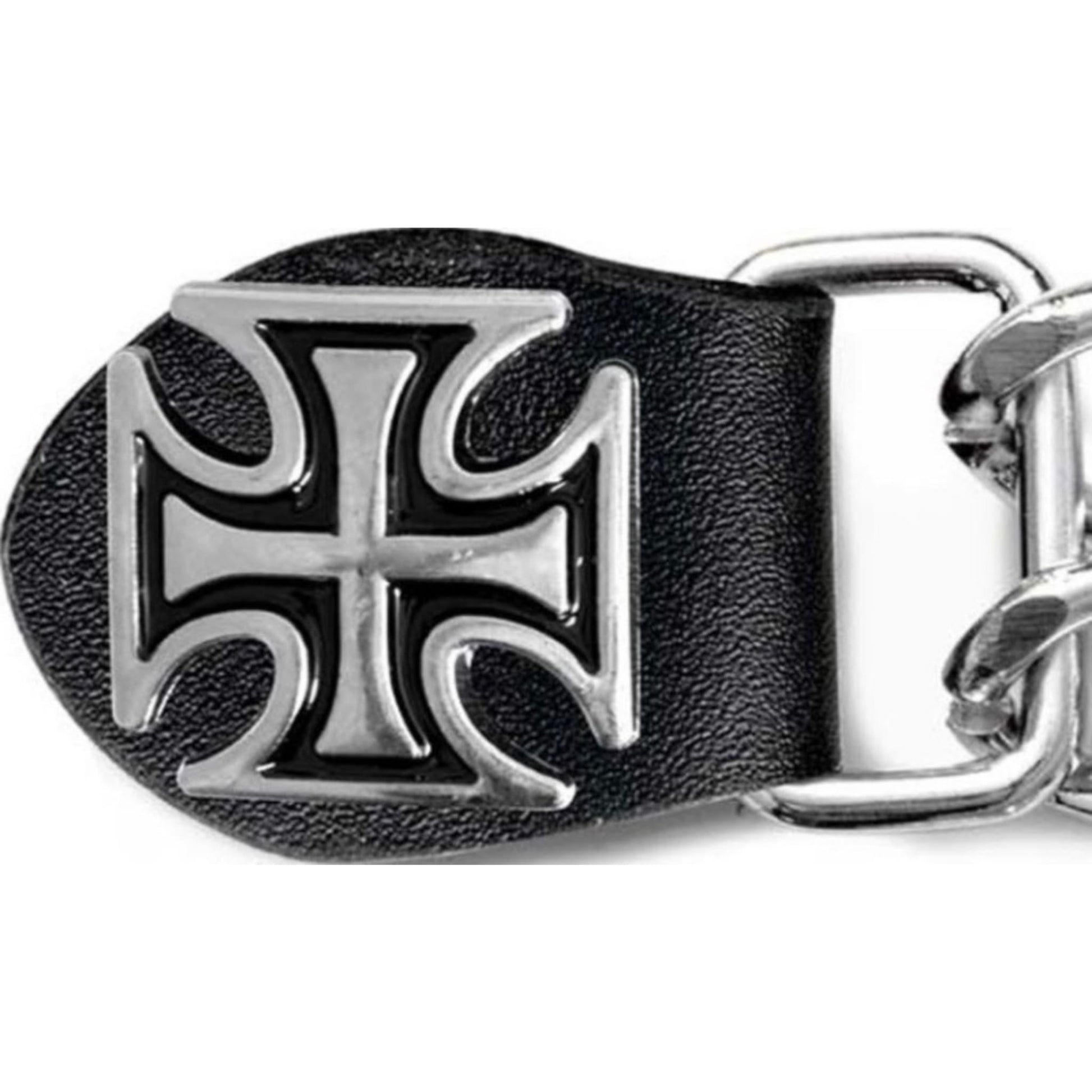 Chopper cross vest extender snap zoom - motorcycle leather vest accessory
