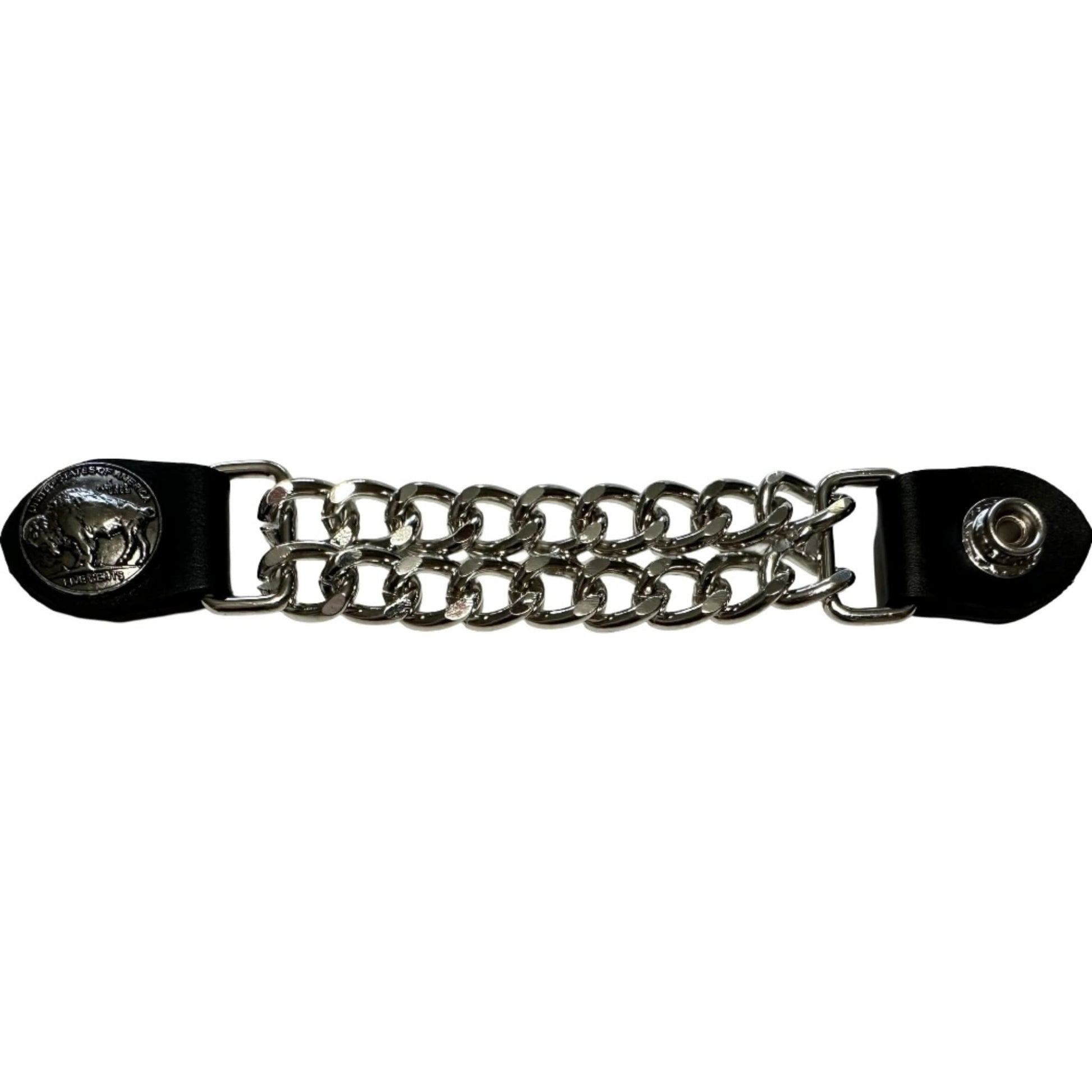 Buffalo nickel vest extender - motorcycle leather vest accessory
