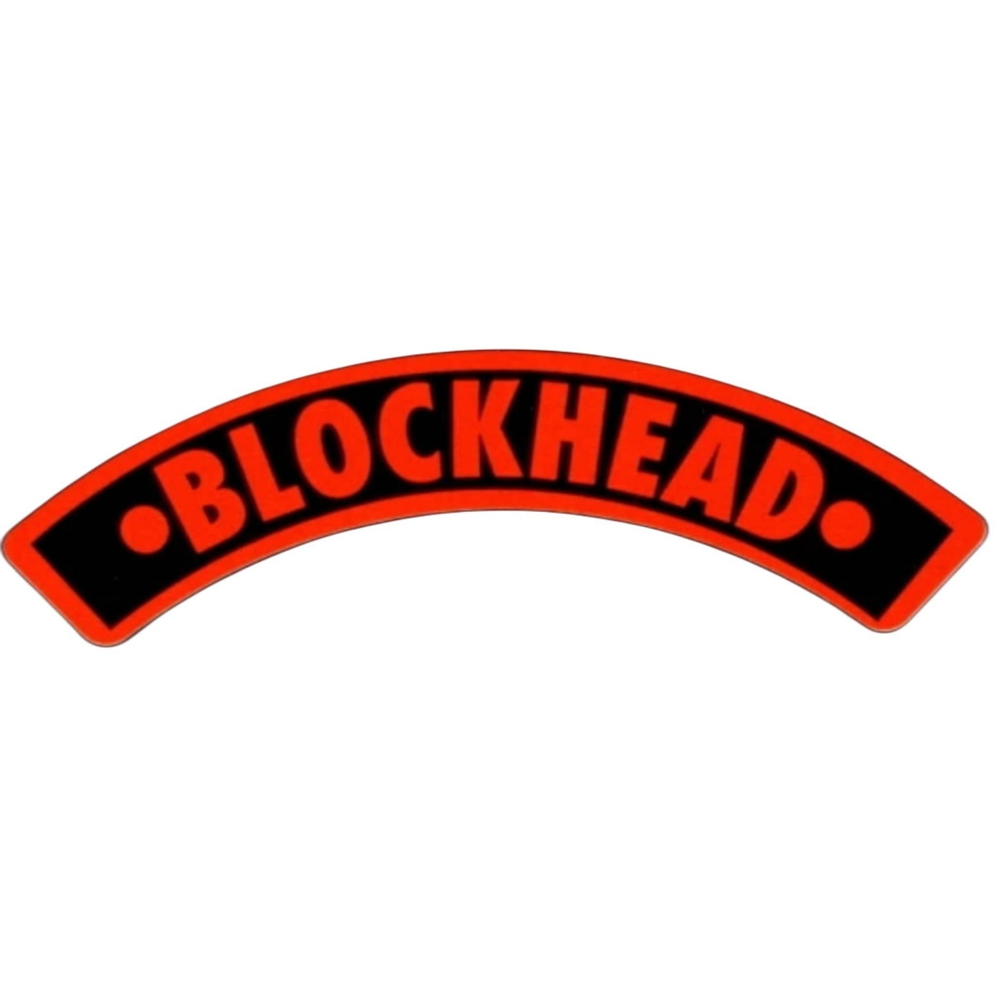 Blockhead rocker vinyl motorcycle helmet sticker - vintage biker decal