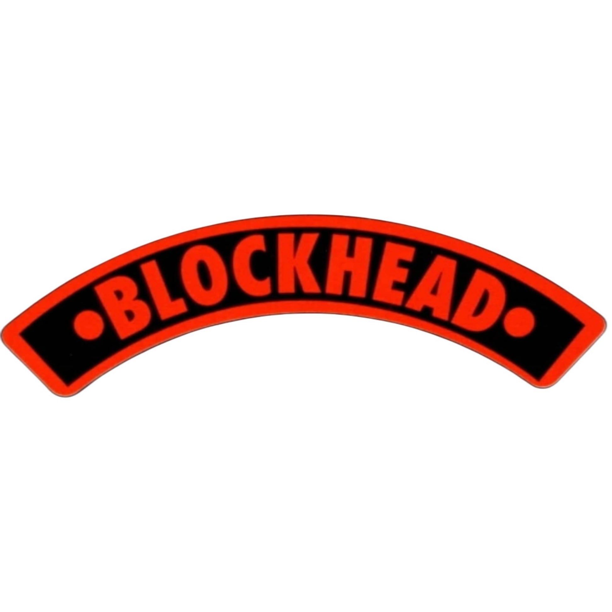 Blockhead rocker vinyl motorcycle helmet sticker - vintage biker decal
