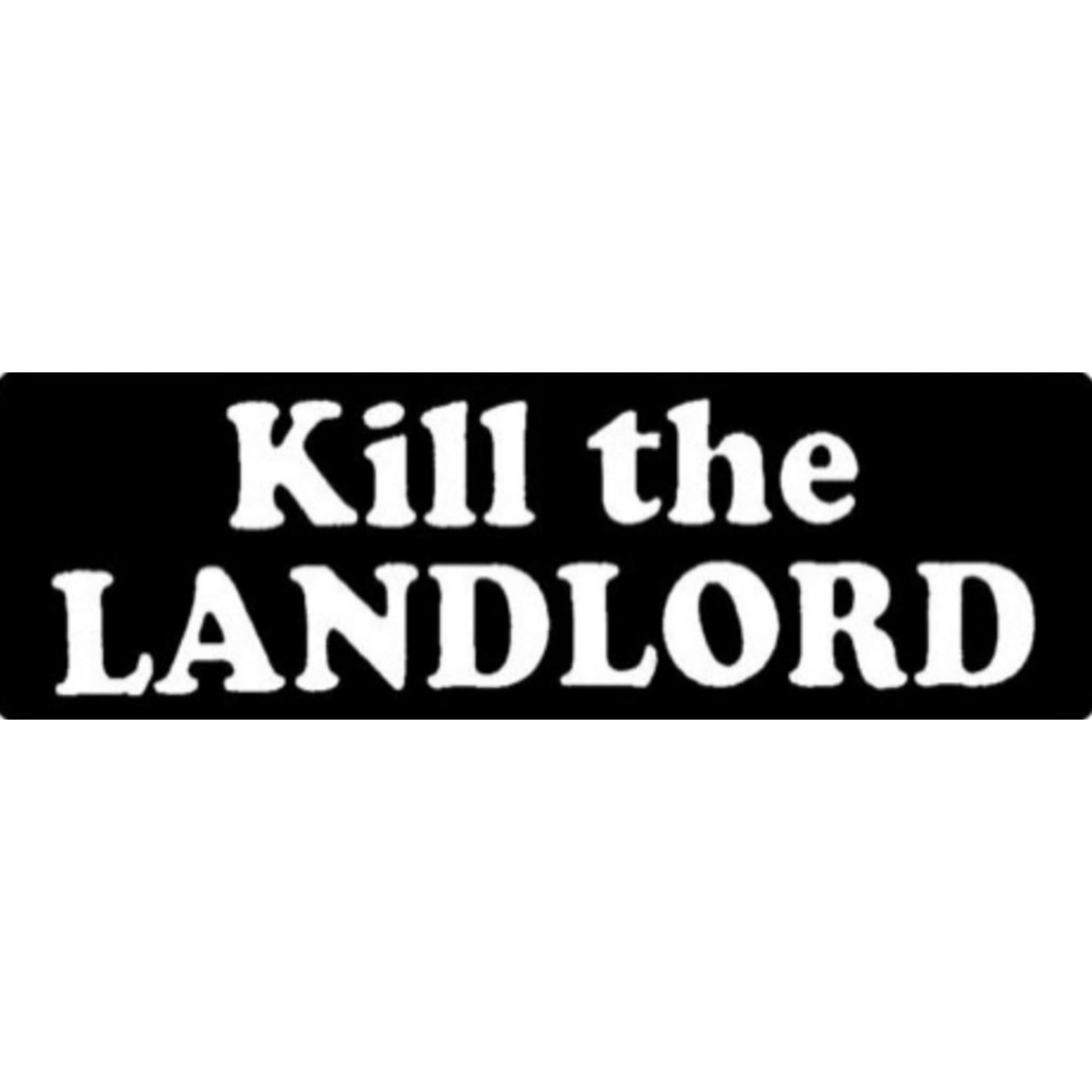 Kill the landlord vinyl motorcycle helmet sticker - edgy biker decal