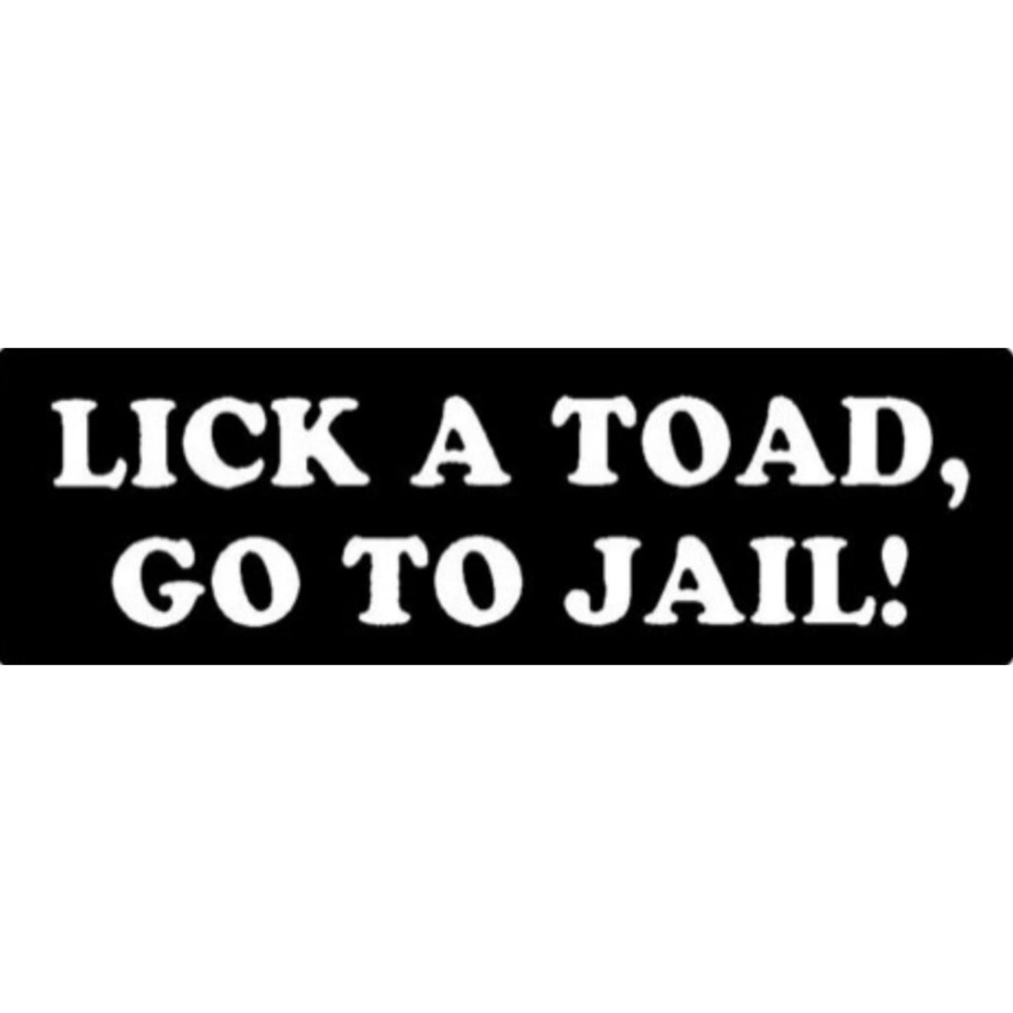 Lick a toad go to jail vinyl motorcycle helmet sticker - funny biker decal