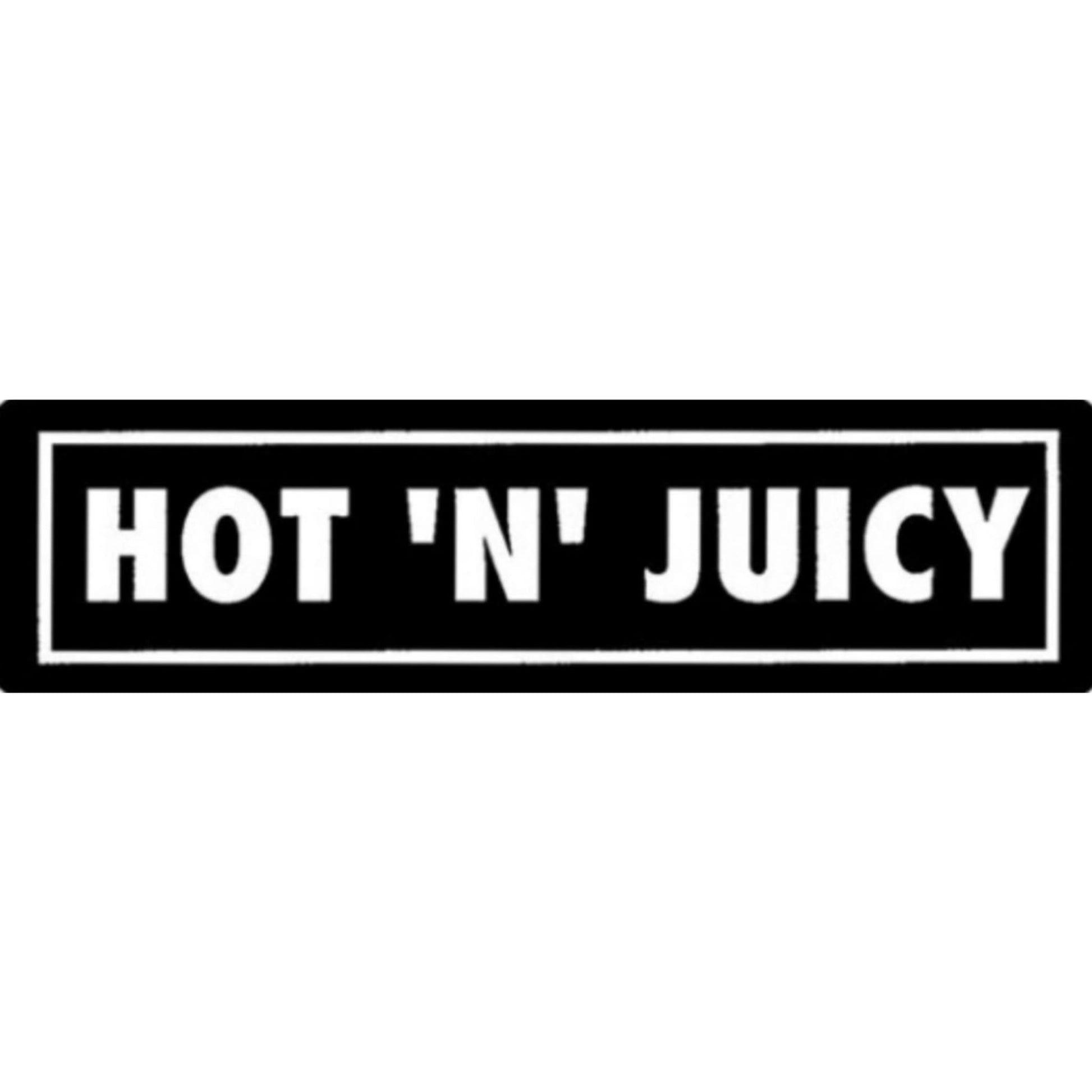 Hot n juicy vinyl motorcycle helmet sticker - biker decal