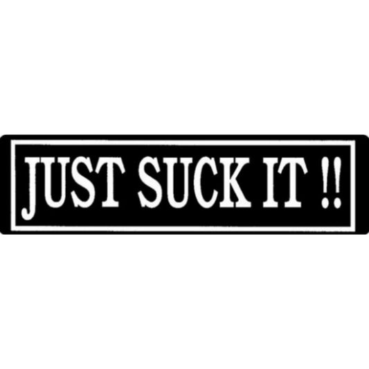 Just suck it vinyl motorcycle helmet sticker - bold biker decal