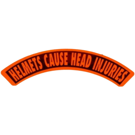 Helmets cause head injuries rocker vinyl motorcycle helmet sticker - biker decal