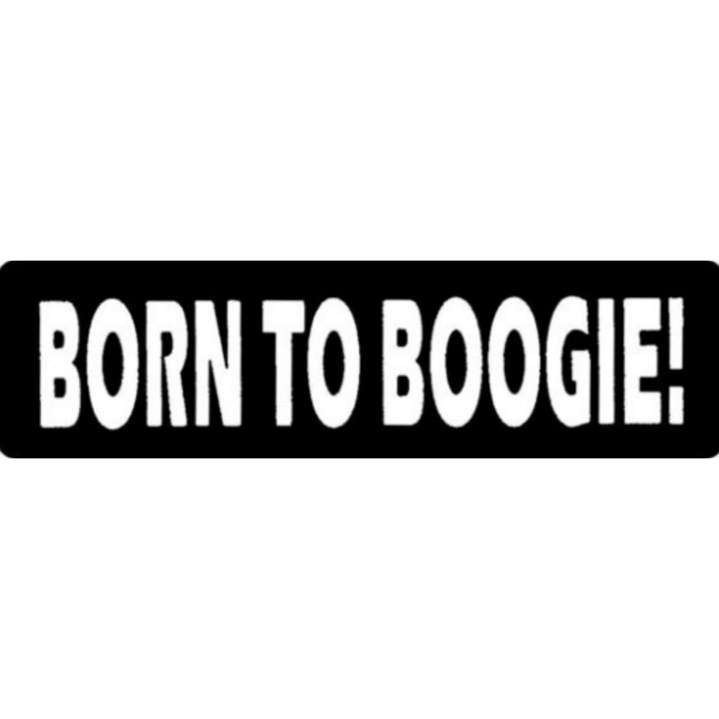 Born to boogie vinyl motorcycle helmet sticker - biker decal